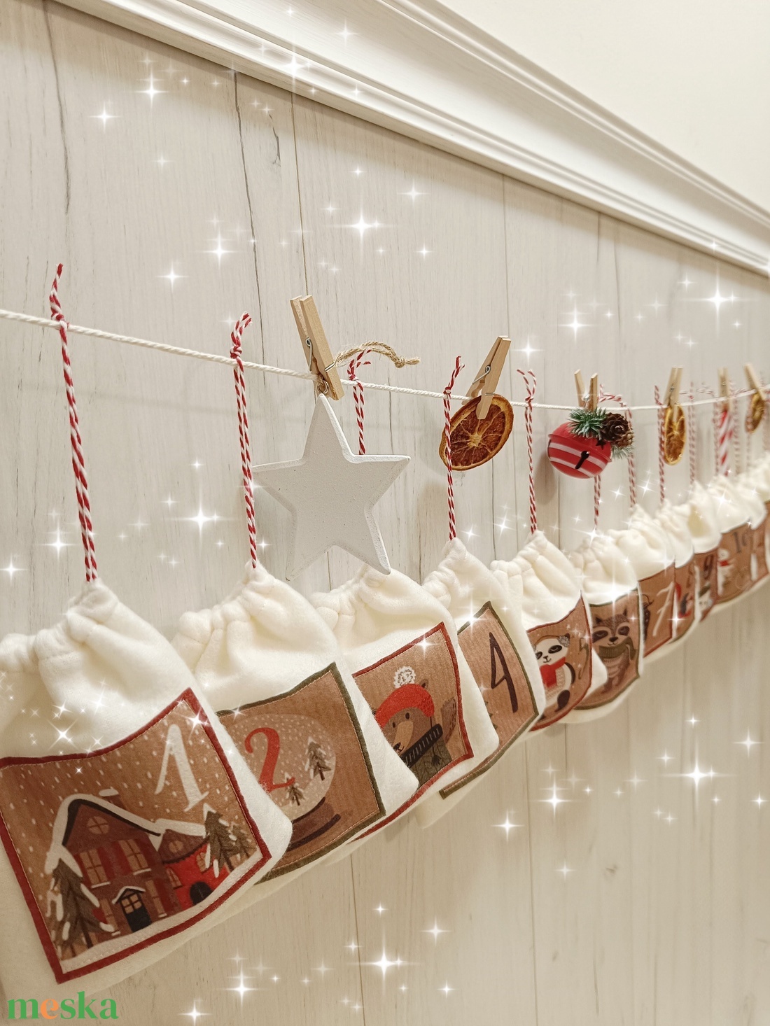 Adventi naptár polár zsákok - karácsony - adventi díszek - adventi naptár - Meska.hu