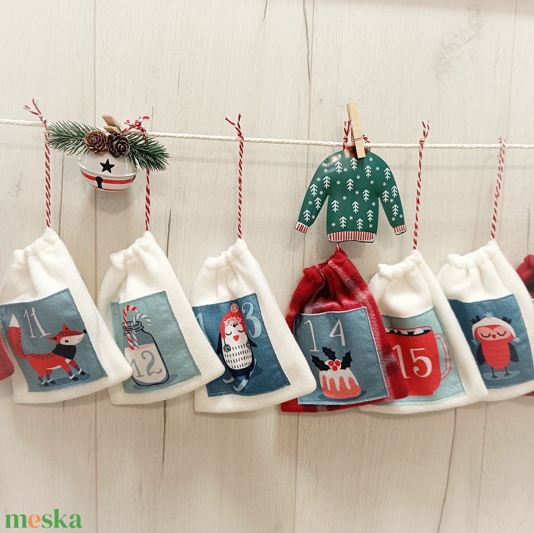 Adventi naptár polár zsákok - karácsony - adventi díszek - adventi naptár - Meska.hu