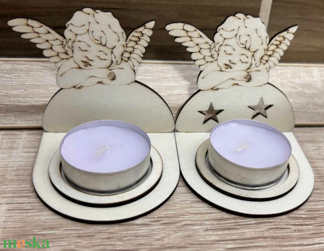 Angyal gyertya - karácsony - adventi díszek - adventi asztaldísz - Meska.hu