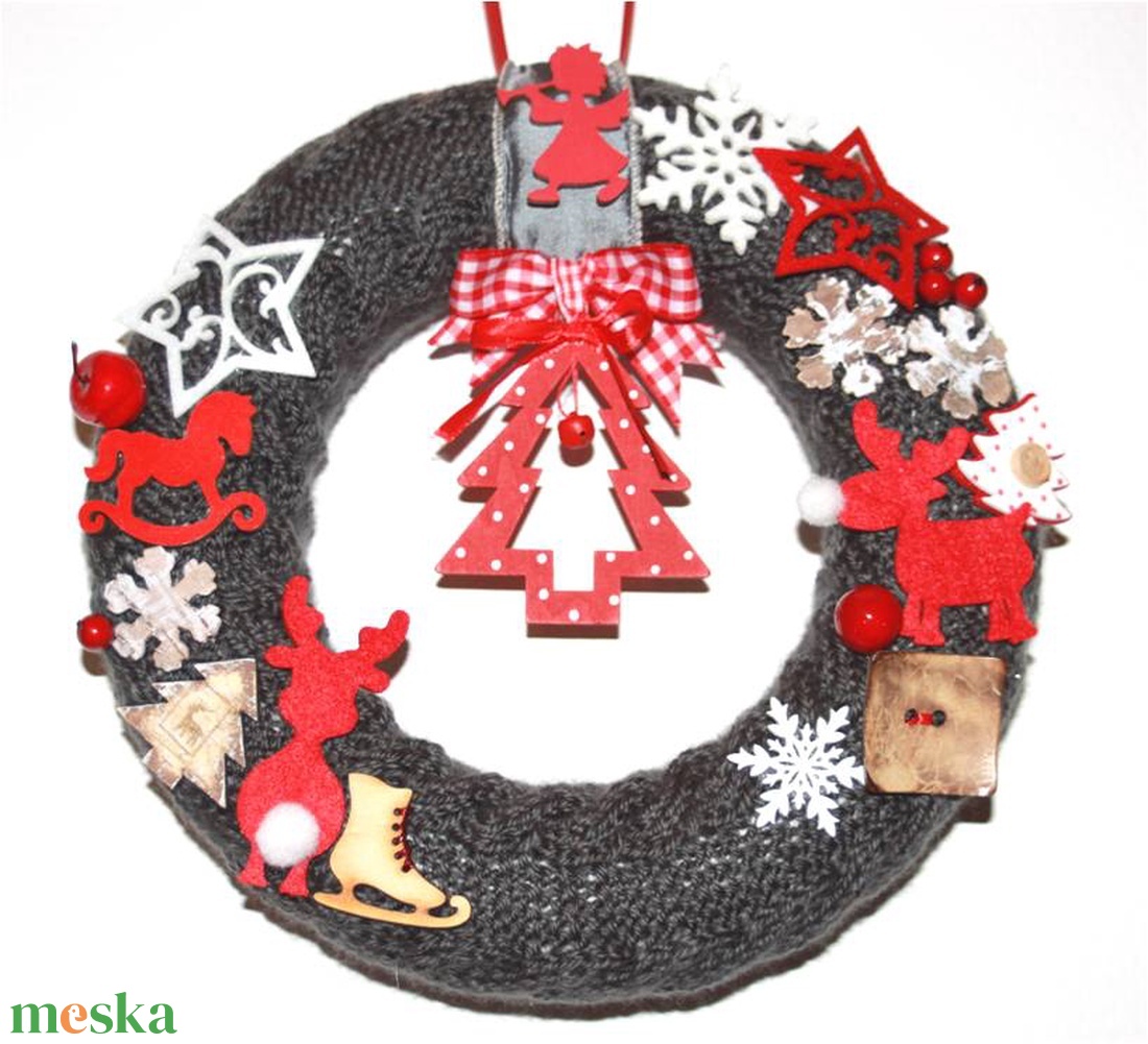 Szürke/piros rénszarvasos karácsonyi ajtódísz - karácsony - karácsonyi lakásdekoráció - karácsonyi ajtódíszek - Meska.hu Szürke/piros rénszarvasos karácsonyi ajtódísz - karácsony - karácsonyi lakásdekoráció - karácsonyi ajtódíszek - Meska.hu