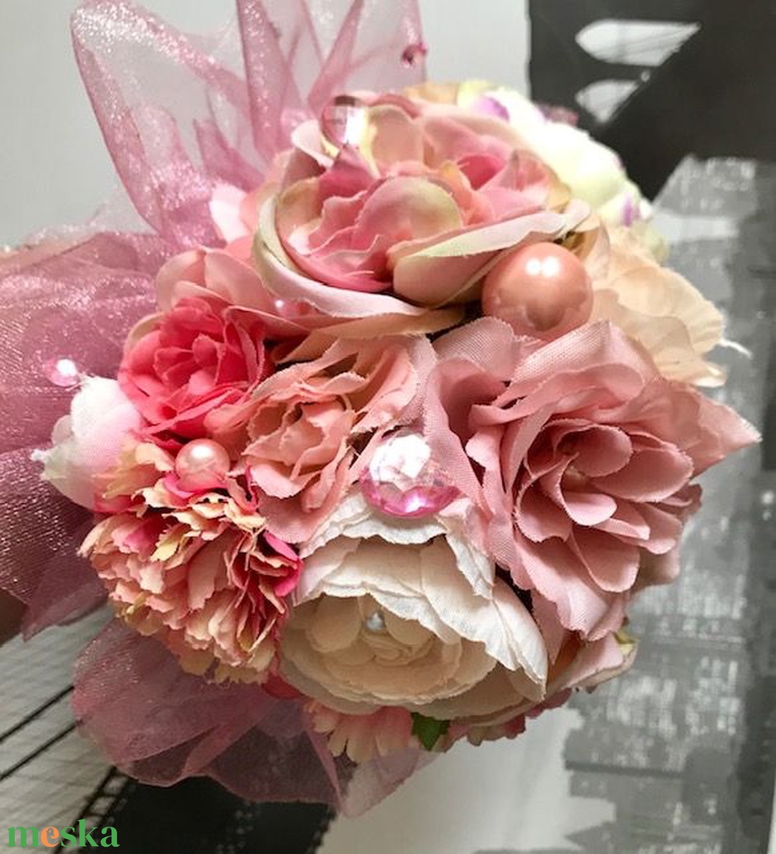 Rózsaszín pink krém barack pasztell, tüll és organza örökcsokor, leánybúcsú csokor, koszorúslány csokor esküvőre - esküvő - menyasszonyi- és dobócsokor - Meska.hu Rózsaszín pink krém barack pasztell, tüll és organza örökcsokor, leánybúcsú csokor, koszorúslány csokor esküvőre - esküvő - menyasszonyi- és dobócsokor - Meska.hu