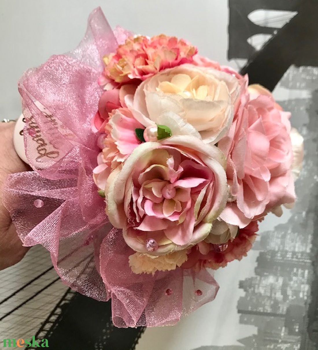 Rózsaszín pink krém barack pasztell, tüll és organza örökcsokor, leánybúcsú csokor, koszorúslány csokor esküvőre - esküvő - menyasszonyi- és dobócsokor - Meska.hu Rózsaszín pink krém barack pasztell, tüll és organza örökcsokor, leánybúcsú csokor, koszorúslány csokor esküvőre - esküvő - menyasszonyi- és dobócsokor - Meska.hu