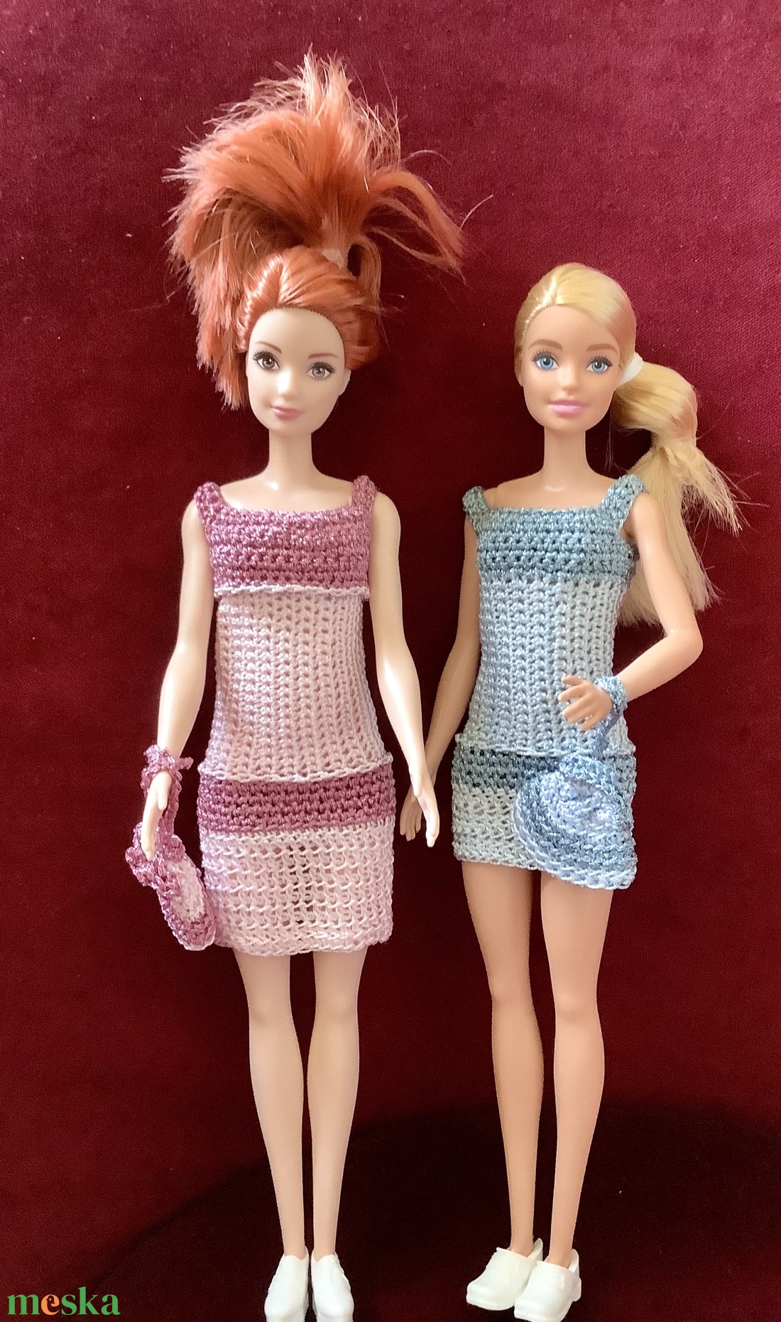Rózsaszín Barbie baba együttes nyári pántos Princessz szabású ruha  szütyővel, esti koktélparti vagy vízparti sétához  - játék & sport - baba & babaház - barbie ruhák - Meska.hu