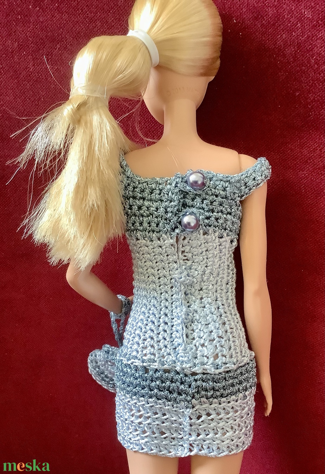 Rózsaszín Barbie baba együttes nyári pántos Princessz szabású ruha  szütyővel, esti koktélparti vagy vízparti sétához  - játék & sport - baba & babaház - barbie ruhák - Meska.hu