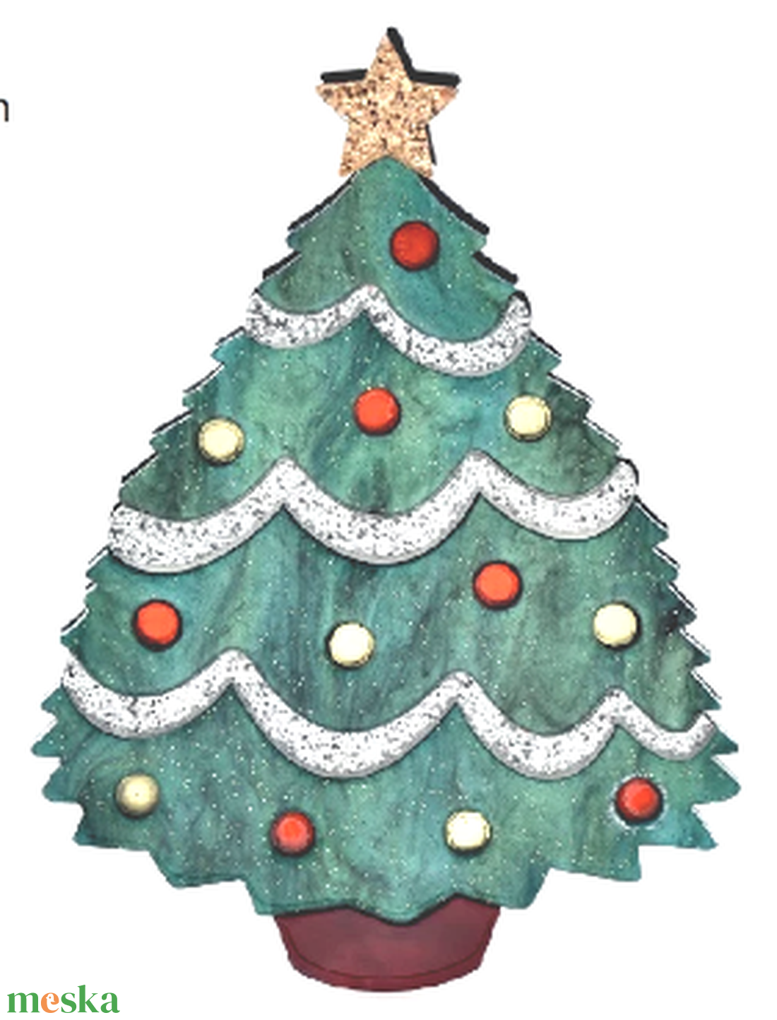 Karácsonyfa Fenyőfa óriás bross bakelit vintage karácsony - vegyes alapanyag - egyéb alapanyag - Meska.hu