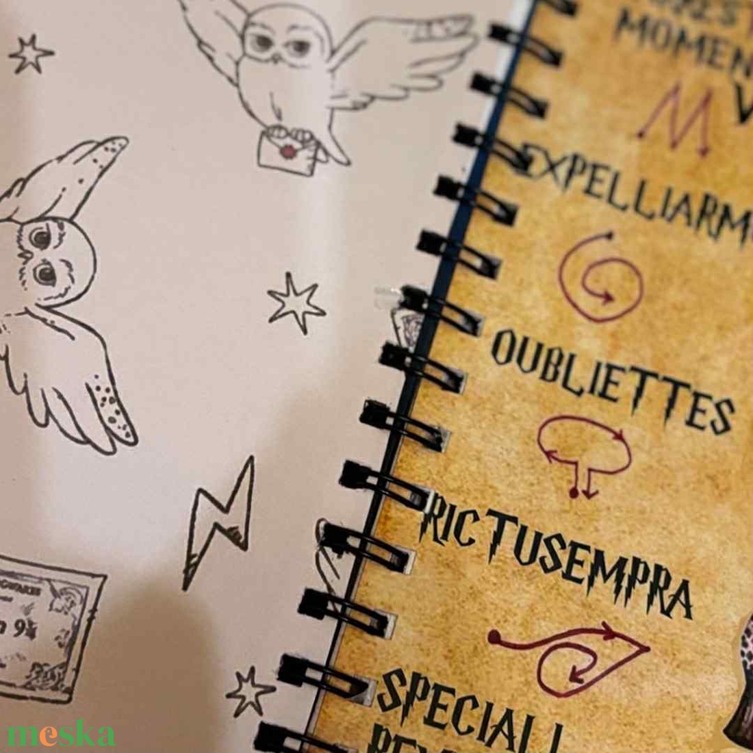 Harry Potter témájú, A5 méretű jegyzetfüzet vonalzóval és 2 db könyvjelzővel - otthon & életmód - papír, írószer - jegyzetfüzet & napló - Meska.hu