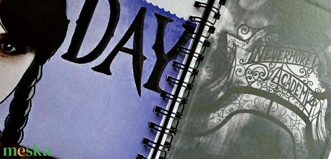 Wednesday témájú, A5 méretű jegyzetfüzet könyvjelzővel és zsebbel - otthon & életmód - papír, írószer - jegyzetfüzet & napló - Meska.hu Wednesday témájú, A5 méretű jegyzetfüzet könyvjelzővel és zsebbel - otthon & életmód - papír, írószer - jegyzetfüzet & napló - Meska.hu