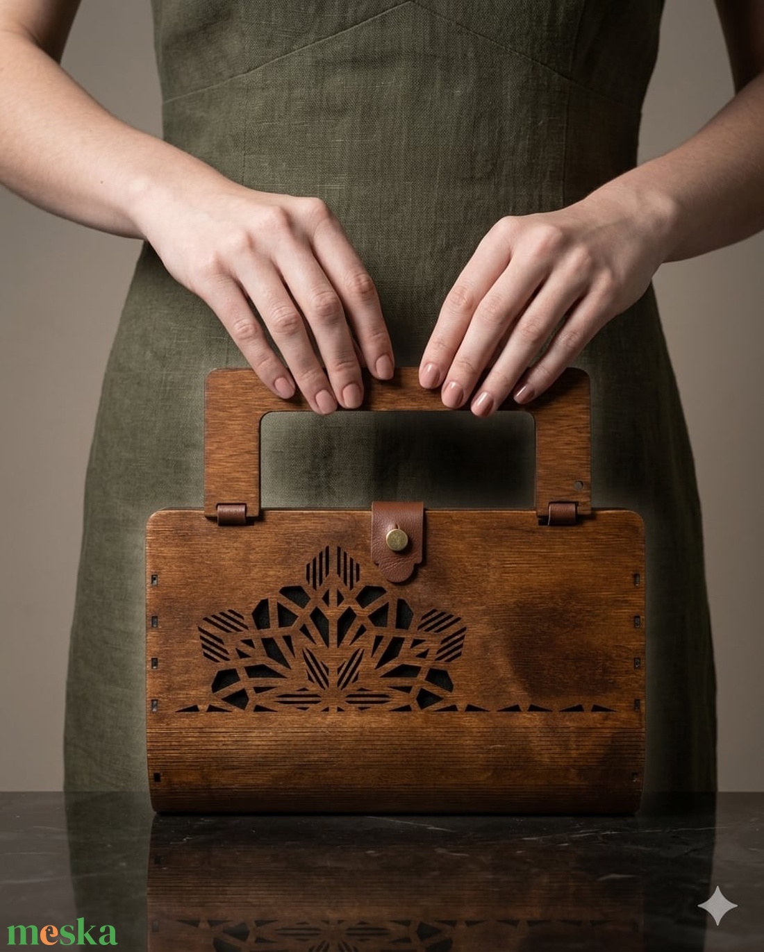 Lézervágott fa kézitáska - táska & tok - kézitáska & válltáska - kézitáska - Meska.hu