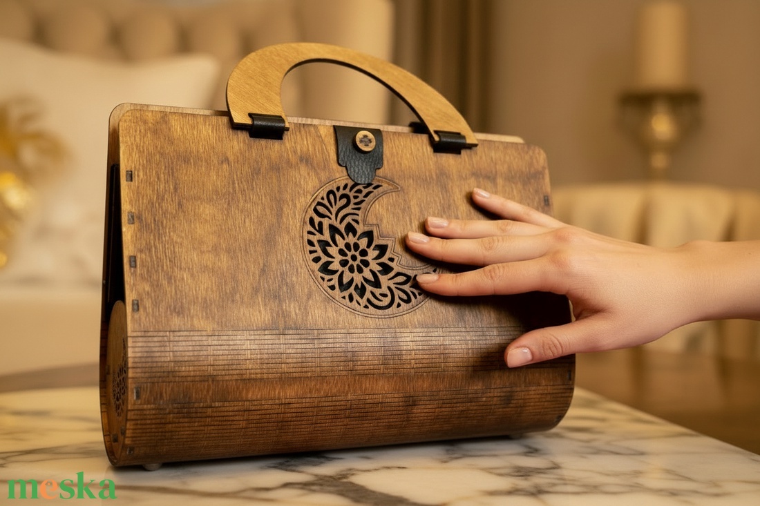 Lézervágott fa kézitáska - táska & tok - kézitáska & válltáska - kézitáska - Meska.hu