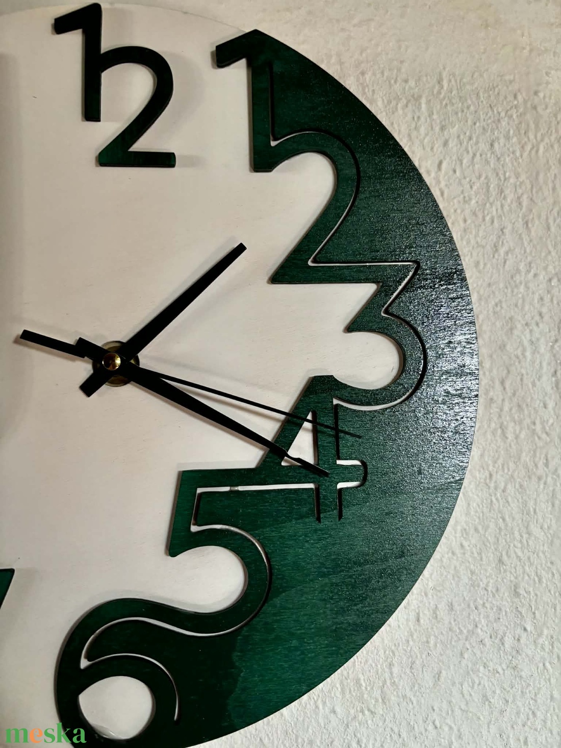 Absztrakt falióra (zöld fehér) - otthon & életmód - dekoráció - fali és függő dekoráció - falióra & óra - Meska.hu
