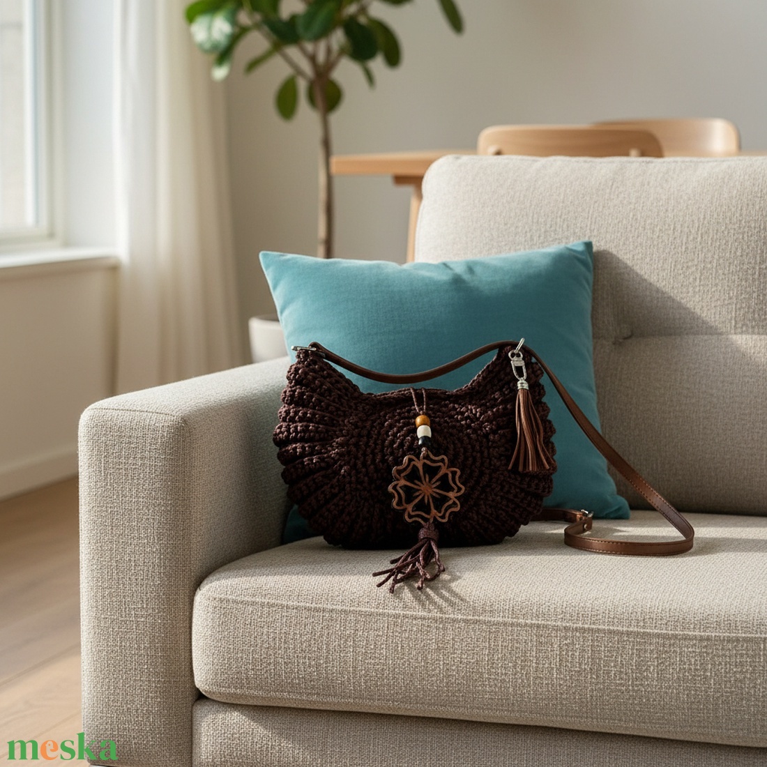 Horgolt Oreo válltáska - táska & tok - kézitáska & válltáska - kézitáska - Meska.hu