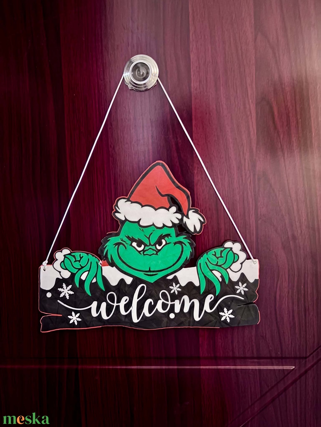 Grinch/Grincs ünnepi ajtódísz, kopogtató - otthon & életmód - dekoráció - ajtó- és ablak dekoráció - ajtódísz & kopogtató - Meska.hu