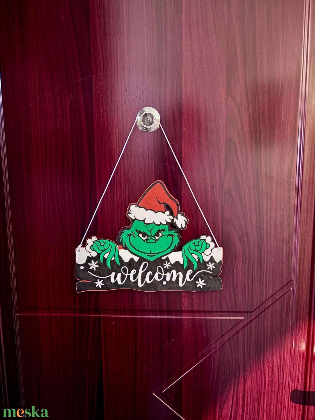 Grinch/Grincs ünnepi ajtódísz, kopogtató - otthon & életmód - dekoráció - ajtó- és ablak dekoráció - ajtódísz & kopogtató - Meska.hu