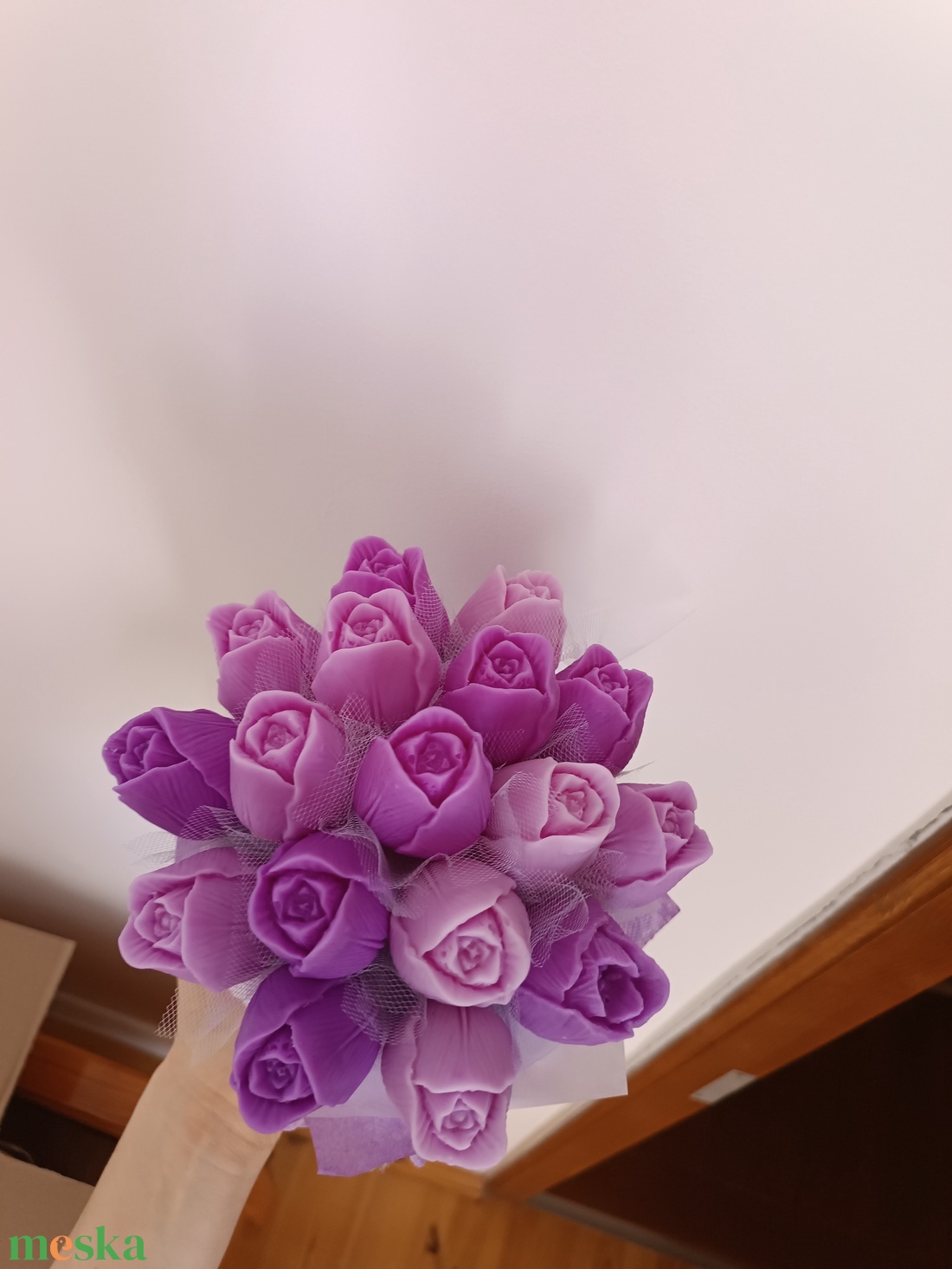 Szójaviasz virágbox papírdobozban, Anyák Napjára - kellékek & szerszámok - dekorációs kellékek - dekorációs gyertya - Meska.hu