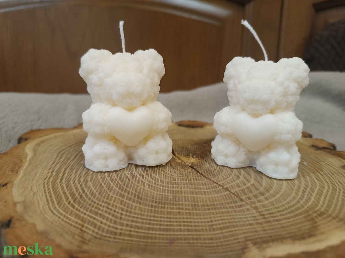 Szójaviasz Rózsa Maci Gyertya Anyák Napjára - kellékek & szerszámok - dekorációs kellékek - dekorációs gyertya - Meska.hu