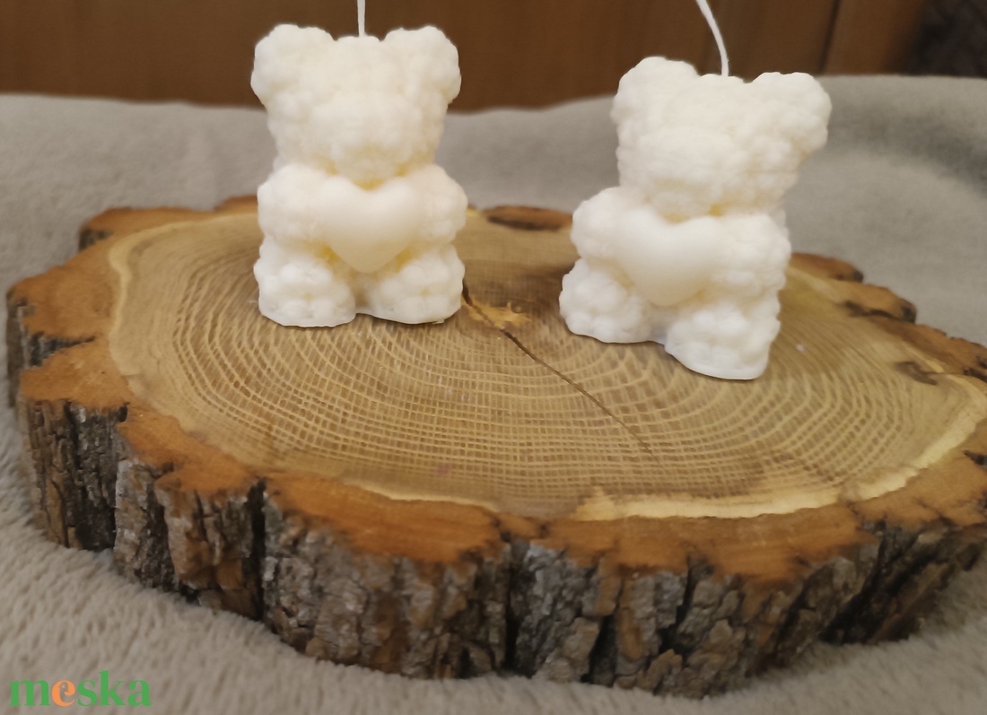 Szójaviasz Rózsa Maci Gyertya Anyák Napjára - kellékek & szerszámok - dekorációs kellékek - dekorációs gyertya - Meska.hu