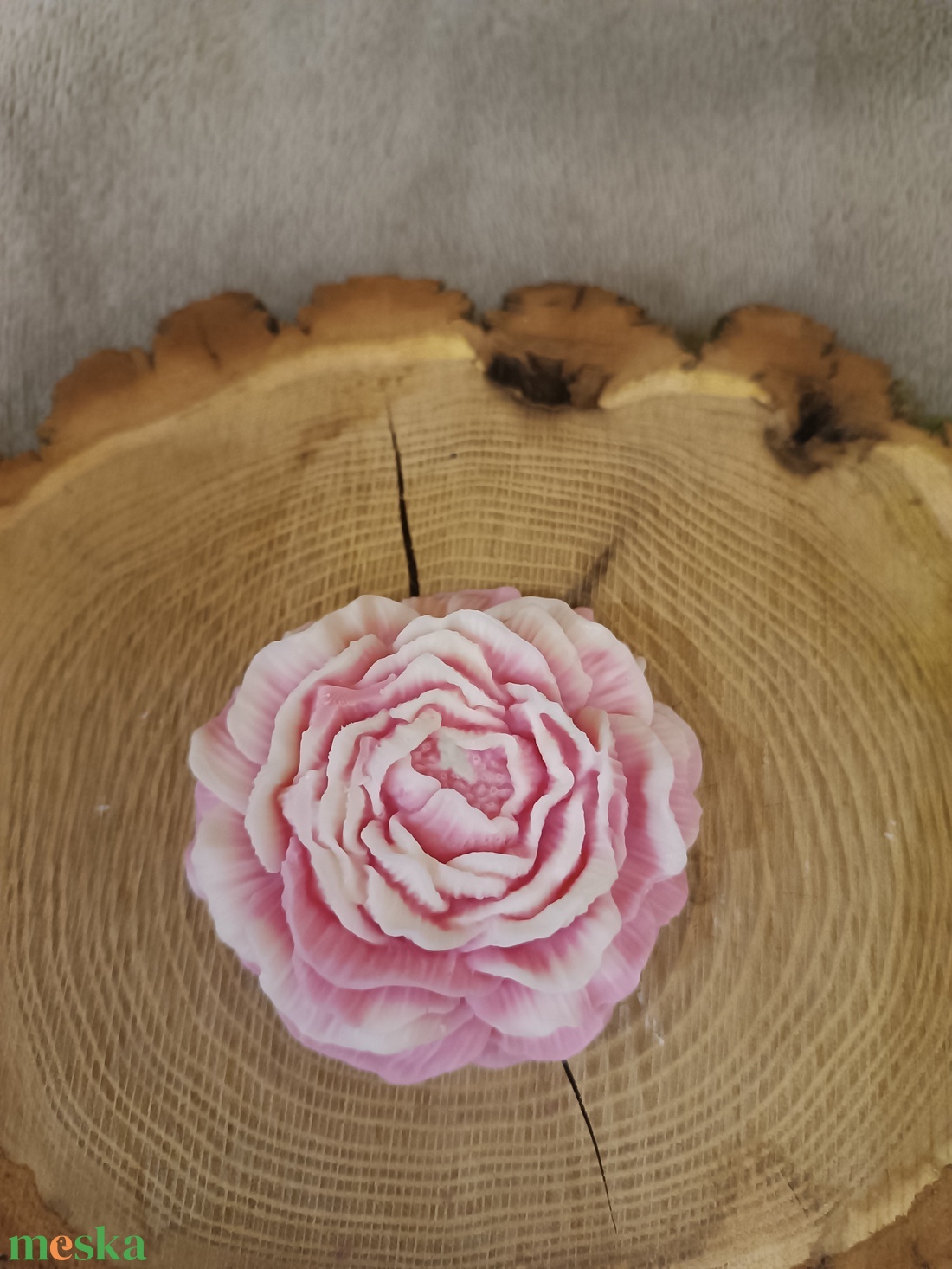 Szójaviasz Bazsarózsa Gyertya - kellékek & szerszámok - dekorációs kellékek - dekorációs gyertya - Meska.hu