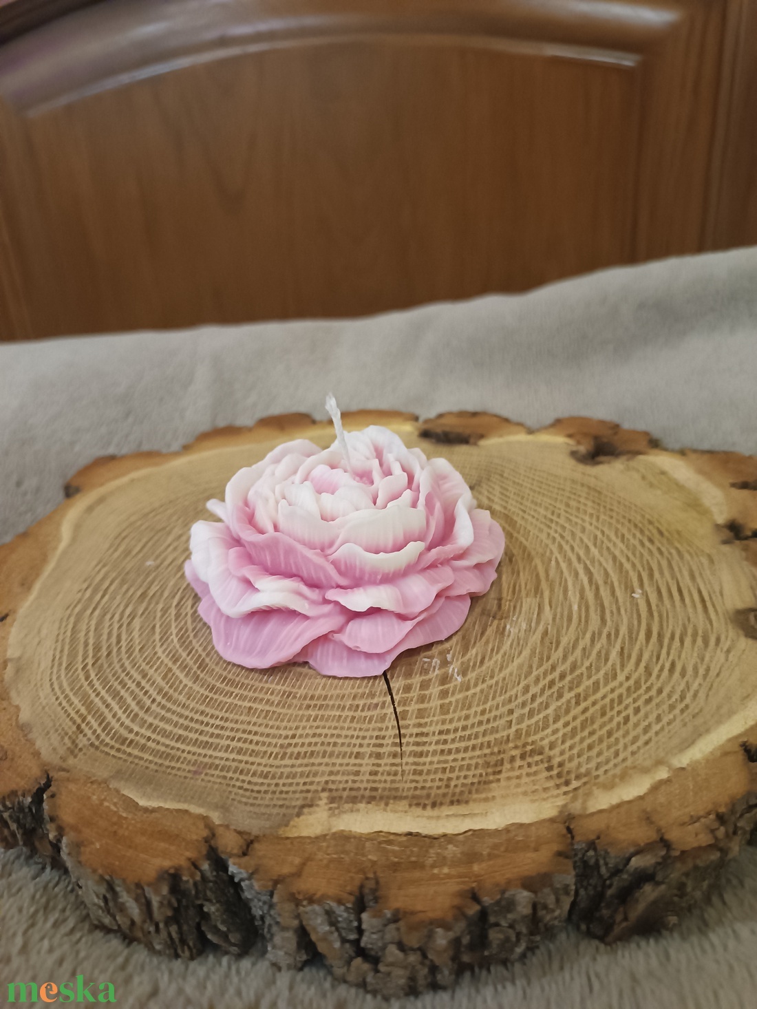 Szójaviasz Bazsarózsa Gyertya - kellékek & szerszámok - dekorációs kellékek - dekorációs gyertya - Meska.hu