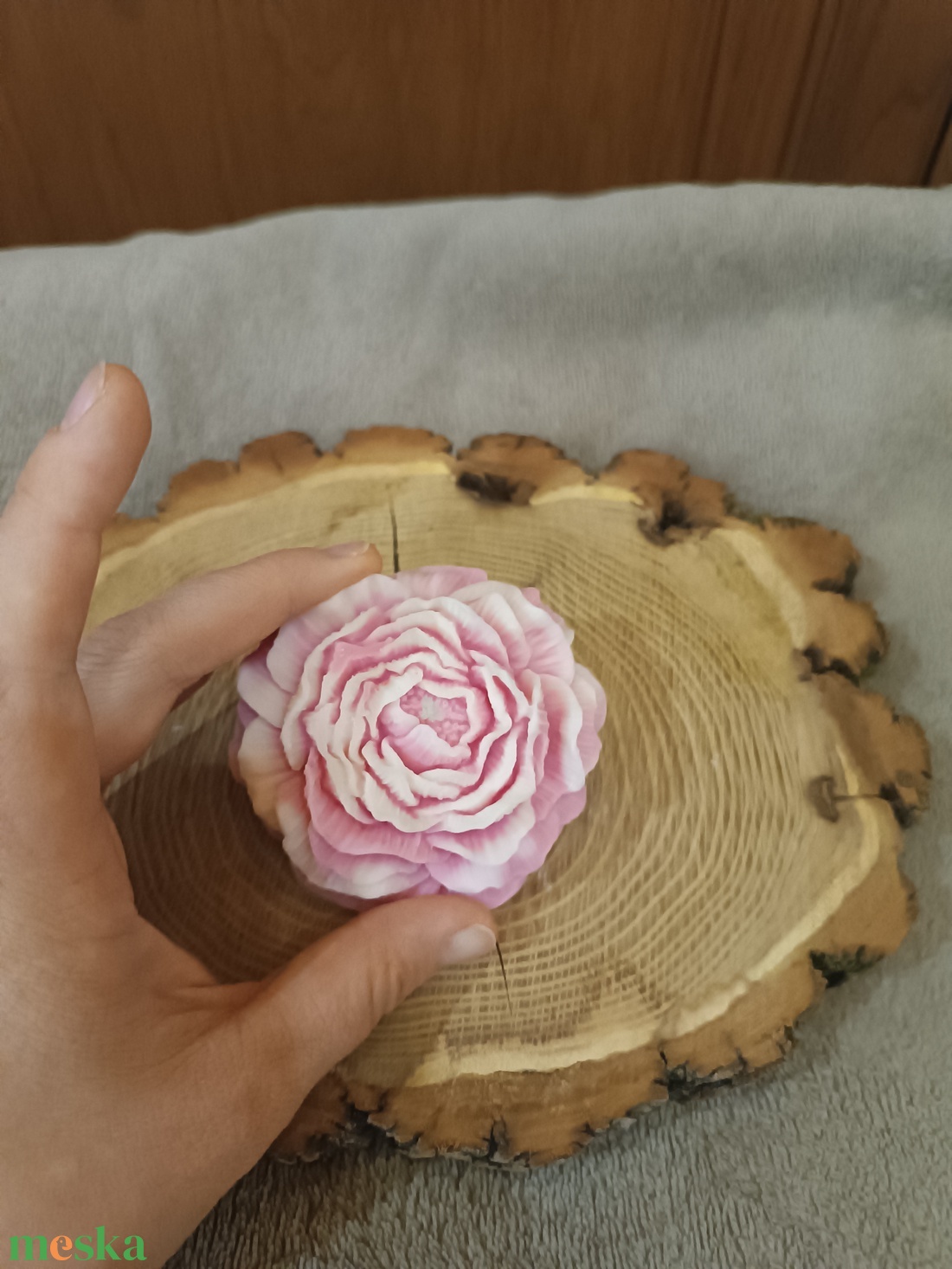 Szójaviasz Bazsarózsa Gyertya - kellékek & szerszámok - dekorációs kellékek - dekorációs gyertya - Meska.hu