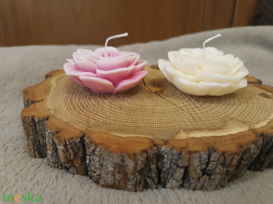 Szójaviasz rózsa gyertya, Anyák napjára - otthon & életmód - gyertya, illat, aroma - gyertya - Meska.hu