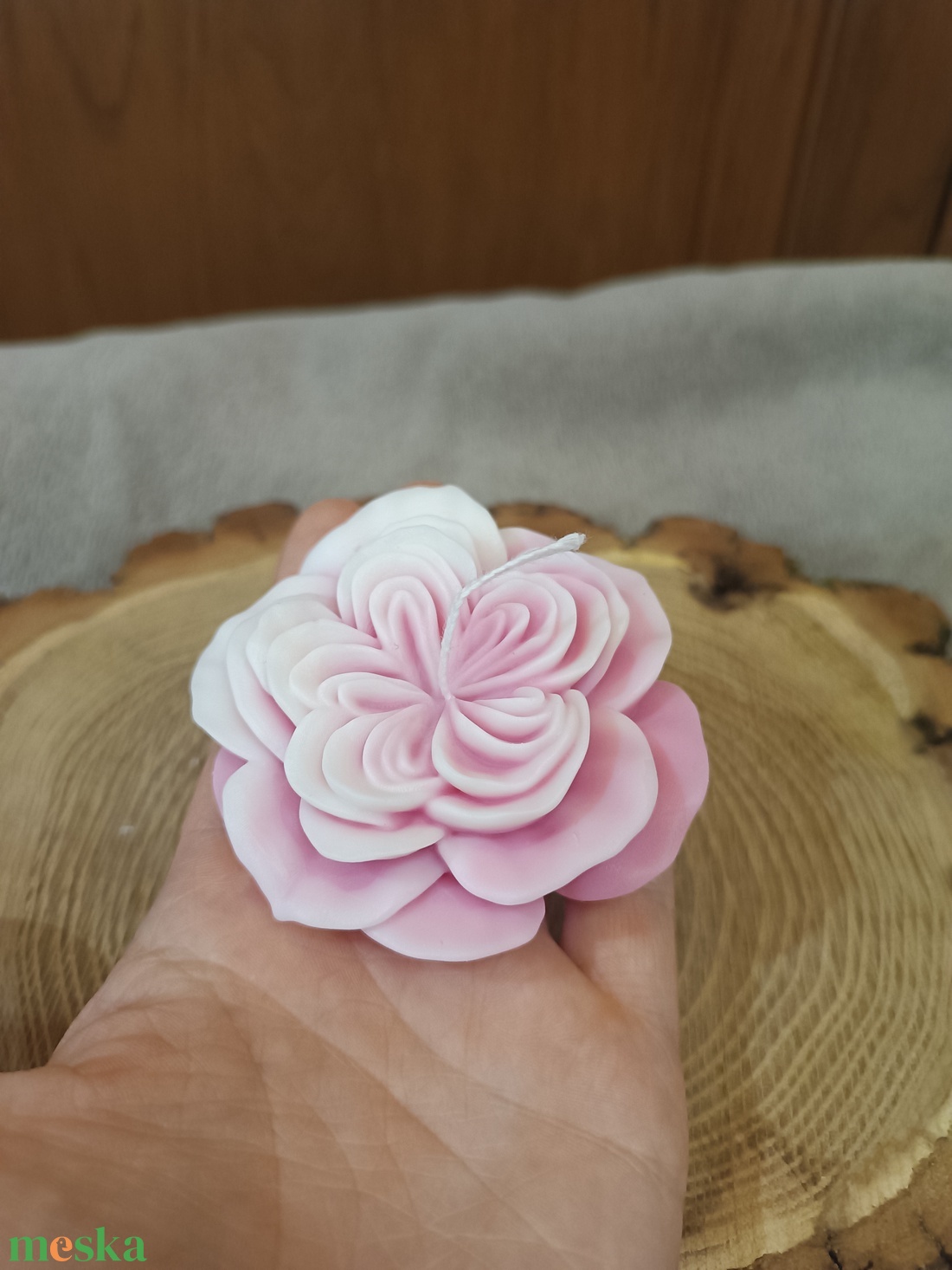 Szójaviasz rózsa gyertya, Anyák napjára - otthon & életmód - gyertya, illat, aroma - gyertya - Meska.hu