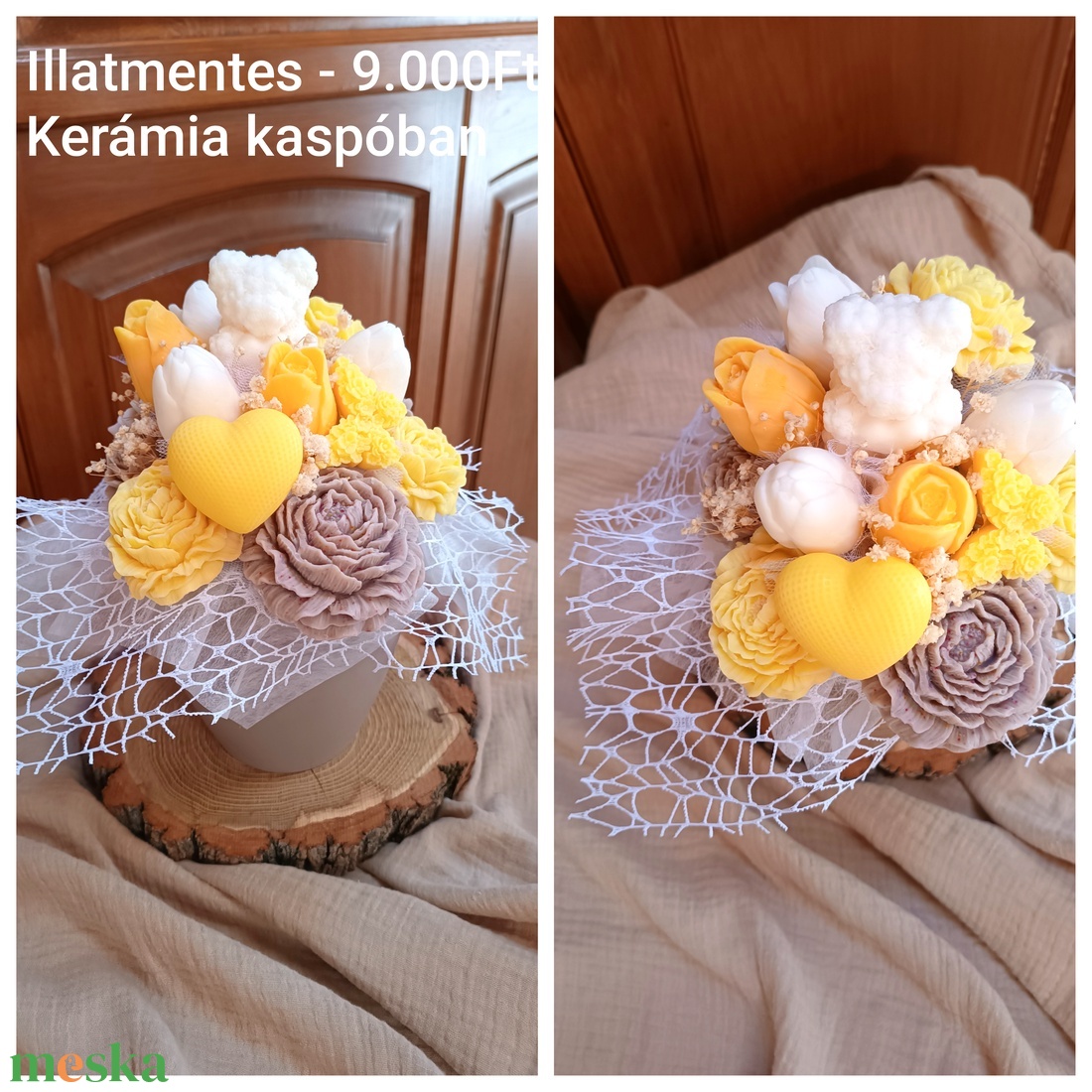 Szójaviasz virágbox kerámia kaspóban, Anyák Napjára - otthon & életmód - virágdekoráció - virágok - virágbox - Meska.hu