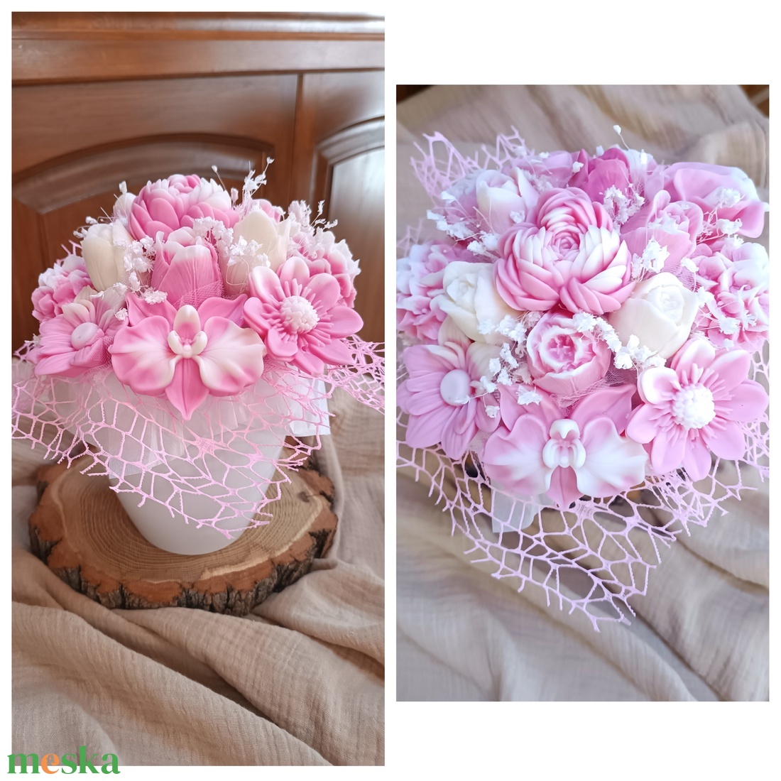 Illatos Szójaviasz Viragbox kerámia kaspóban, Anyák Napjára  - otthon & életmód - virágdekoráció - virágok - virágbox - Meska.hu