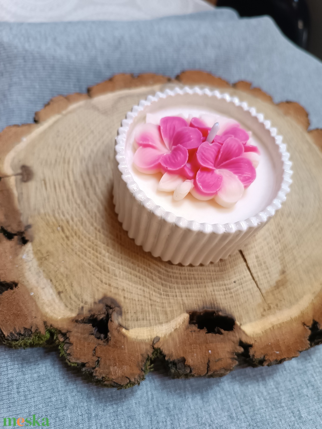 Cseresznyevirág illatú szójaviasz gyertyatál  - otthon & életmód - gyertya, illat, aroma - gyertya - Meska.hu