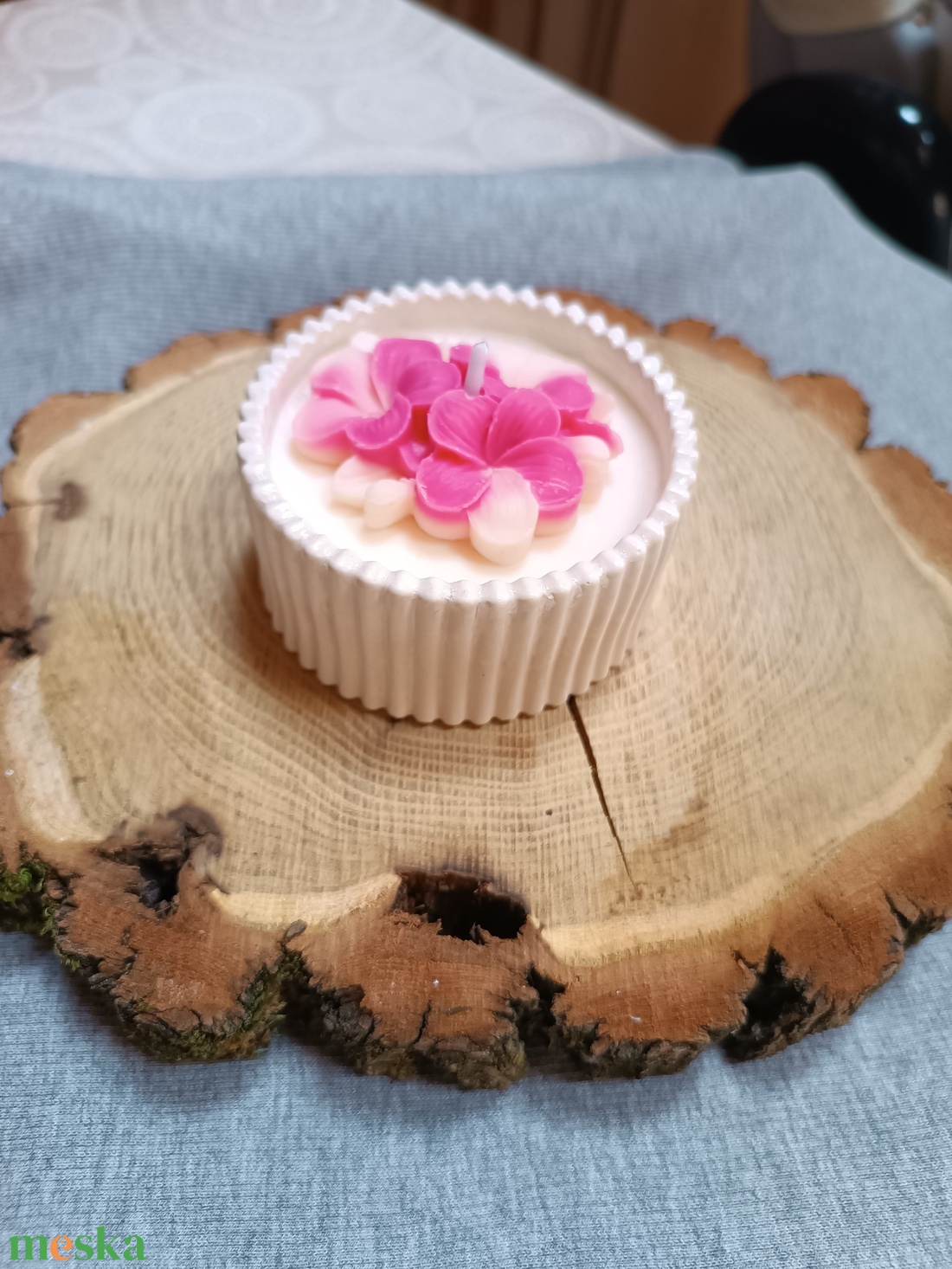 Cseresznyevirág illatú szójaviasz gyertyatál  - otthon & életmód - gyertya, illat, aroma - gyertya - Meska.hu