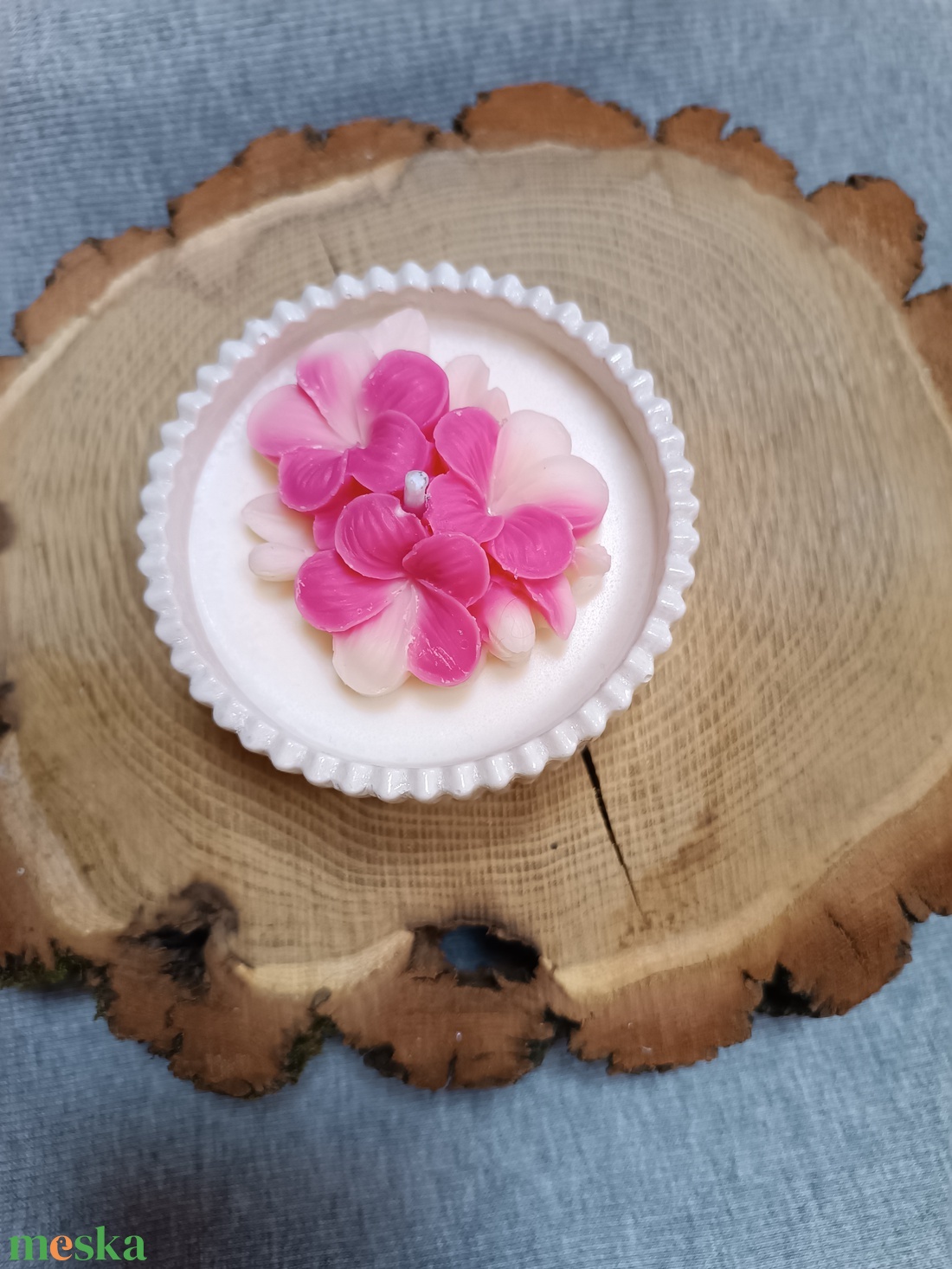 Cseresznyevirág illatú szójaviasz gyertyatál  - otthon & életmód - gyertya, illat, aroma - gyertya - Meska.hu