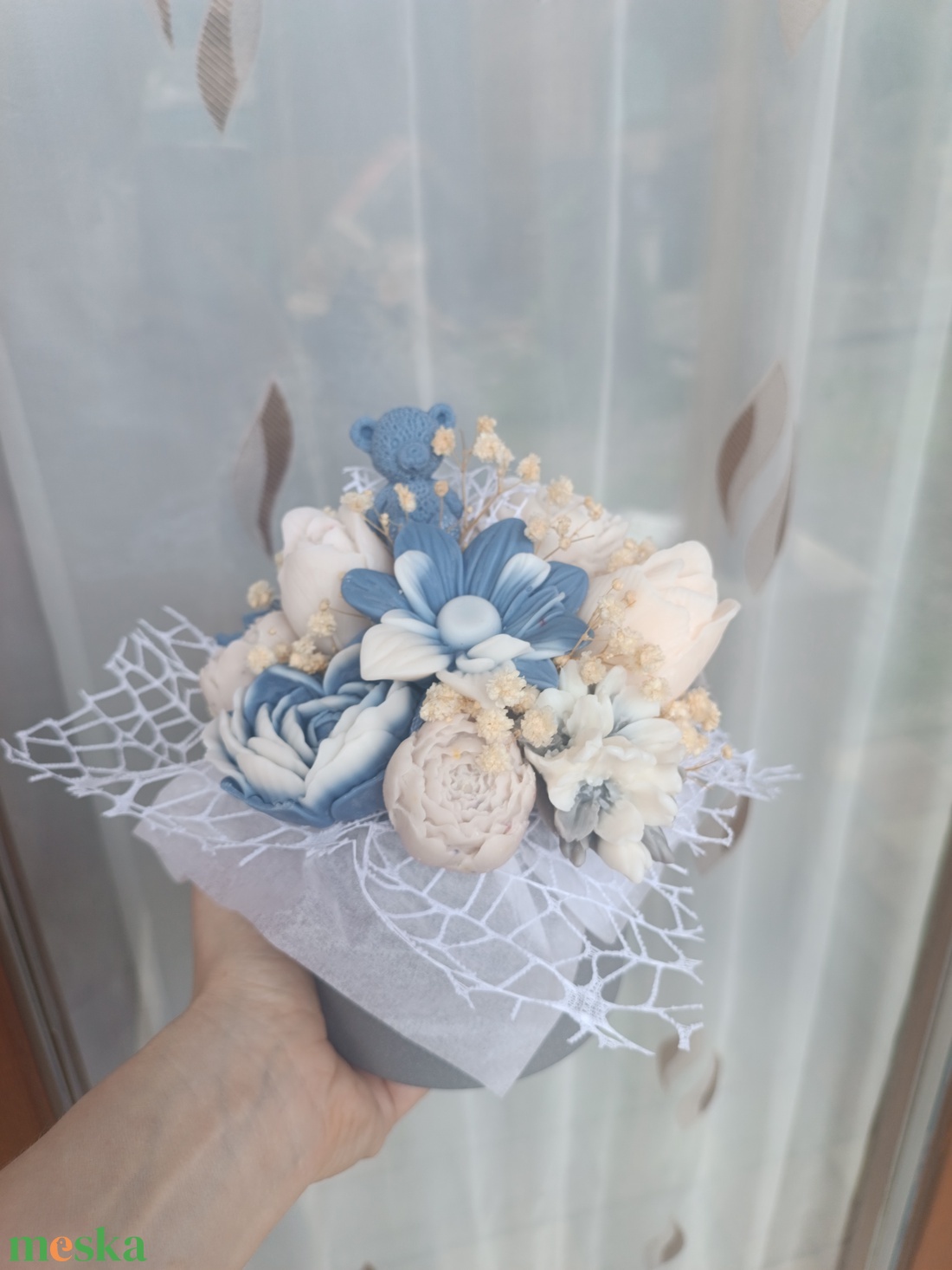 Szójaviasz virágbox Anyák Napjára  - otthon & életmód - virágdekoráció - virágok - virágbox - Meska.hu