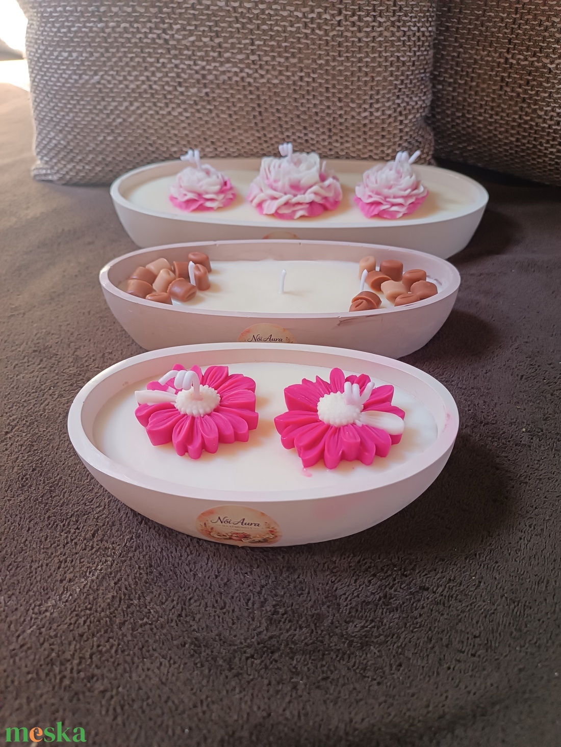 Málnás panna cotta illatú szójaviasz gyertyatál  - otthon & életmód - gyertya, illat, aroma - gyertya - Meska.hu
