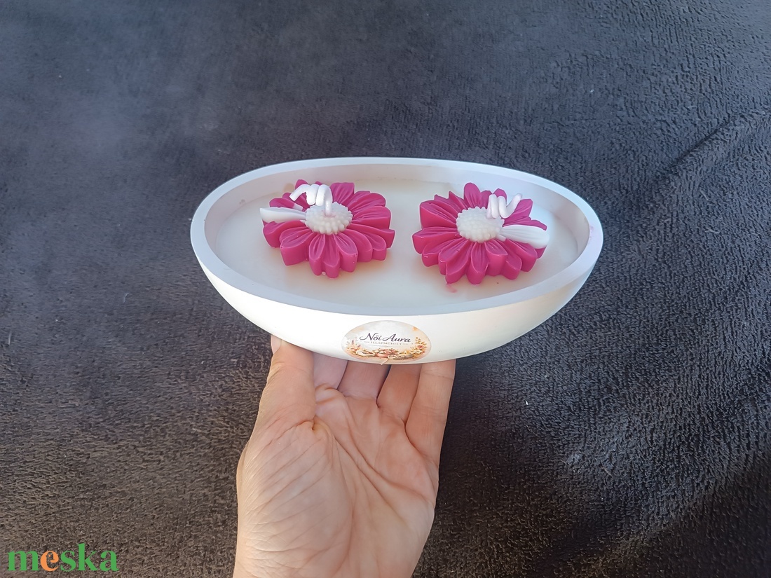 Málnás panna cotta illatú szójaviasz gyertyatál  - otthon & életmód - gyertya, illat, aroma - gyertya - Meska.hu