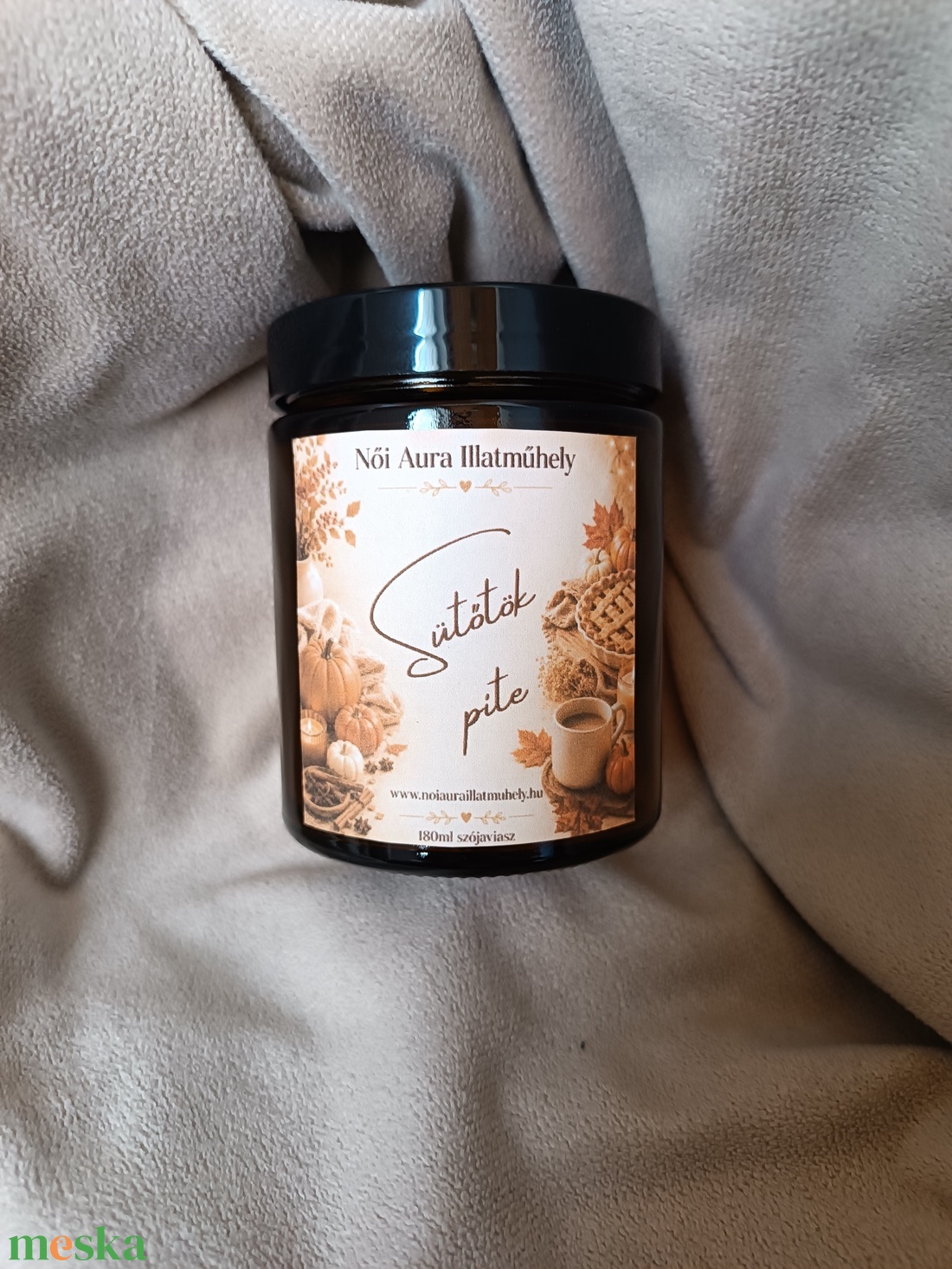 Sütőtök pite szójaviasz illatgyertya 180ml - otthon & életmód - gyertya, illat, aroma - gyertya - Meska.hu