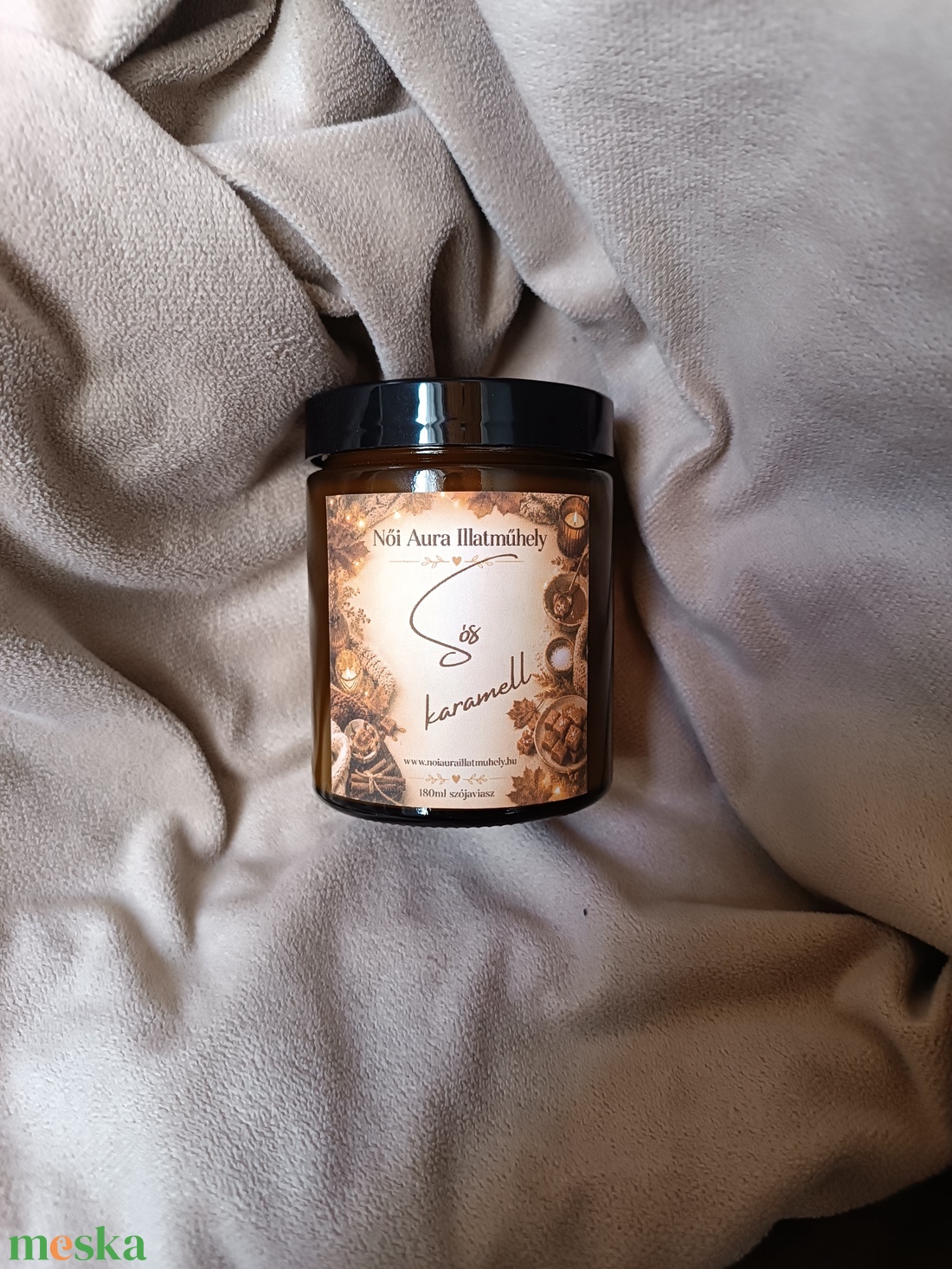 Sós karamell szójaviasz illatgyertya 180ml - otthon & életmód - gyertya, illat, aroma - gyertya - Meska.hu