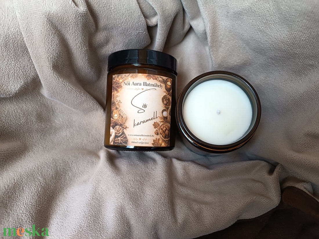 Sós karamell szójaviasz illatgyertya 180ml - otthon & életmód - gyertya, illat, aroma - gyertya - Meska.hu