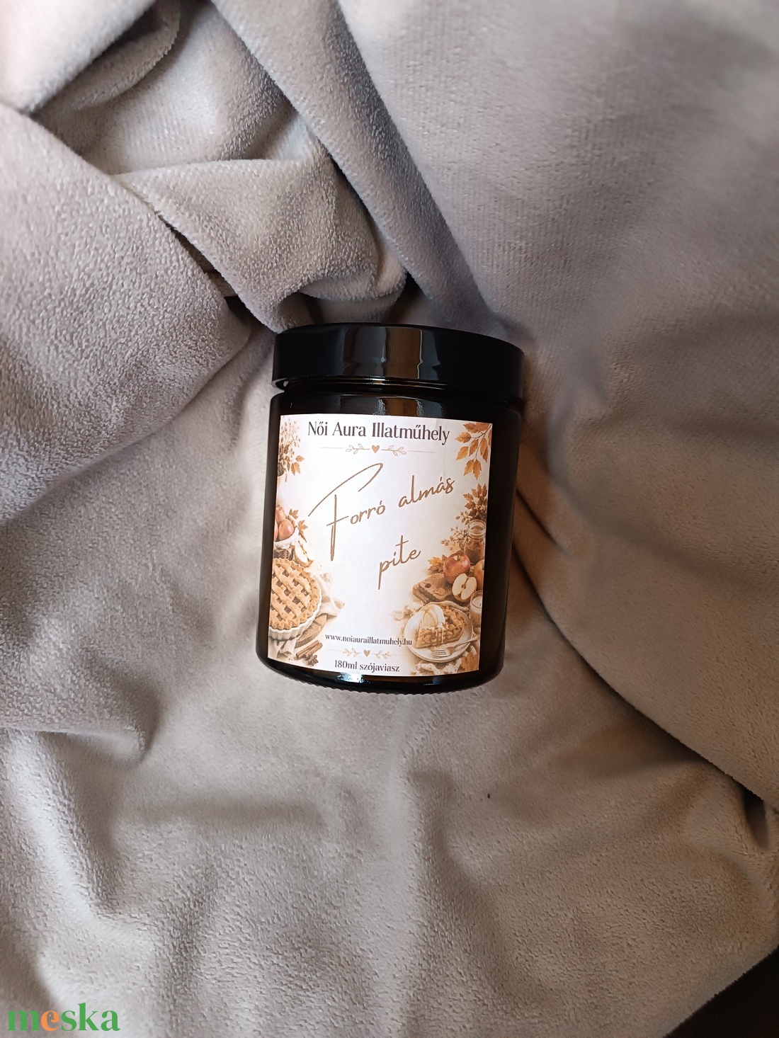 Forró Almás pite szójaviasz illatgyertya 180ml - otthon & életmód - gyertya, illat, aroma - gyertya - Meska.hu