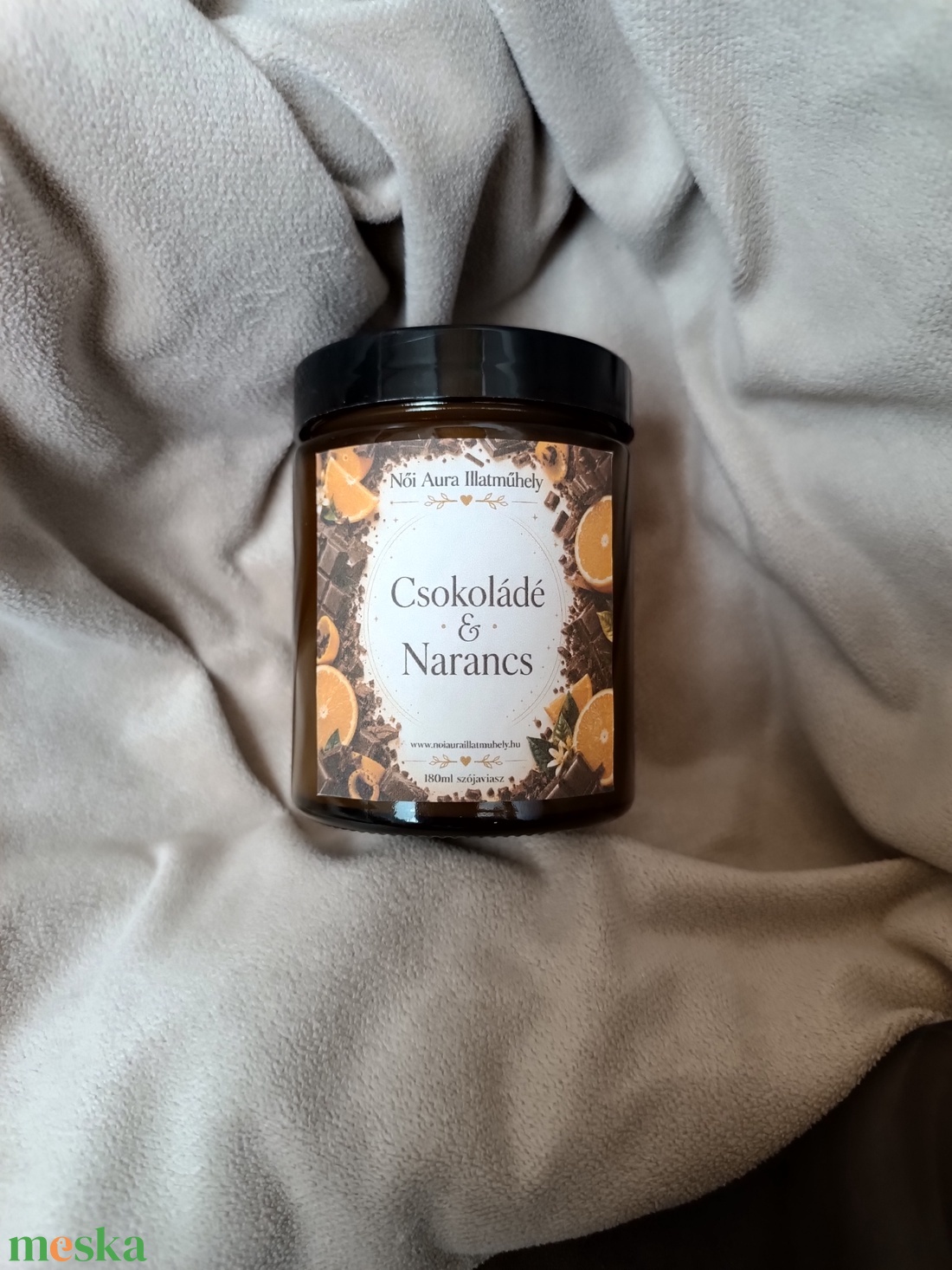 Csokoládé és Narancs szójaviasz illatgyertya 180ml - otthon & életmód - gyertya, illat, aroma - gyertya - Meska.hu