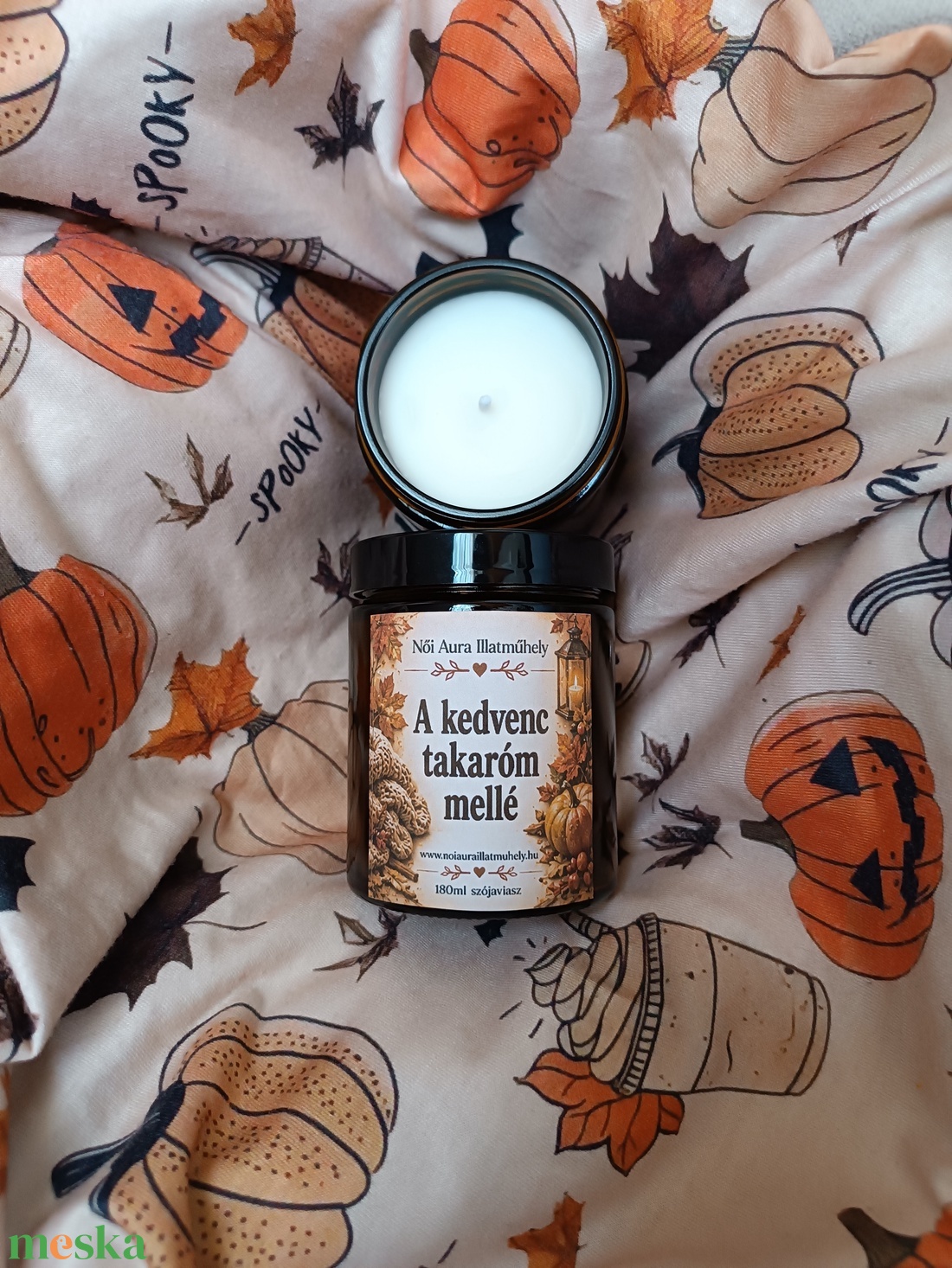 Őszi feliratos szójaviasz illatgyertya 180ml (többféle illat) - otthon & életmód - gyertya, illat, aroma - gyertya - Meska.hu