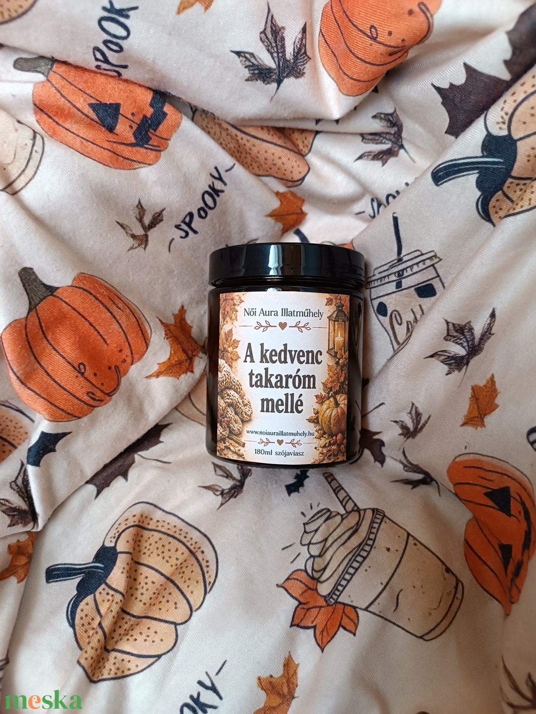 Őszi feliratos szójaviasz illatgyertya 180ml (többféle illat) - otthon & életmód - gyertya, illat, aroma - gyertya - Meska.hu