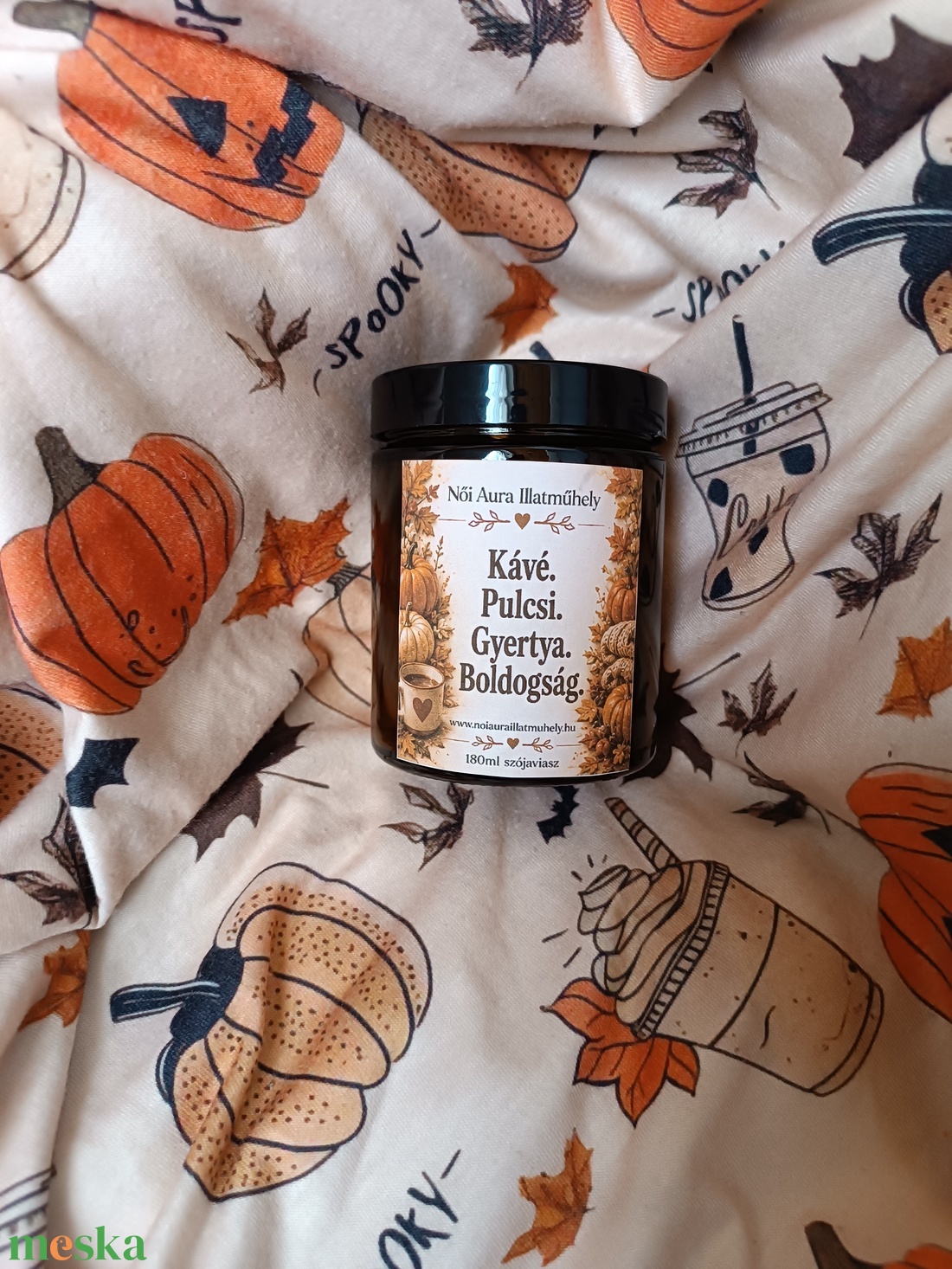 Őszi feliratos szójaviasz illatgyertya 180ml (többféle illat) - otthon & életmód - gyertya, illat, aroma - gyertya - Meska.hu