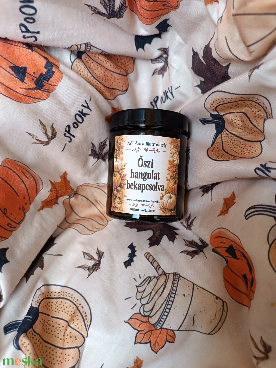 Őszi feliratos szójaviasz illatgyertya 180ml (többféle illat) - otthon & életmód - gyertya, illat, aroma - gyertya - Meska.hu