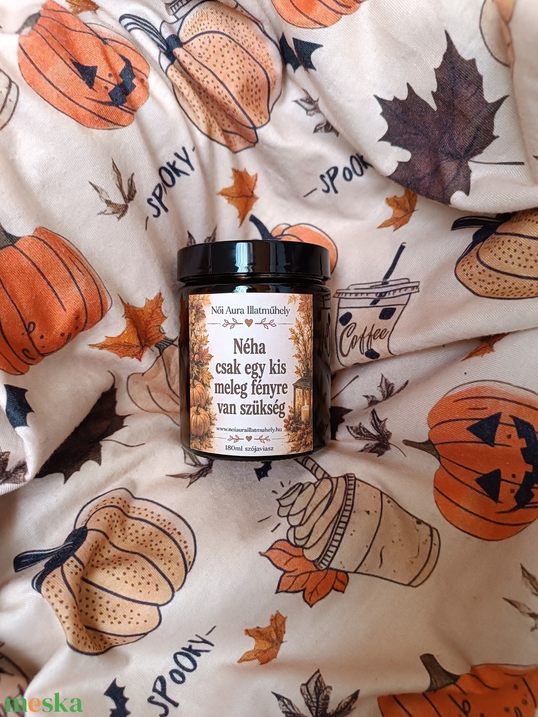 Őszi feliratos szójaviasz illatgyertya 180ml (többféle illat) - otthon & életmód - gyertya, illat, aroma - gyertya - Meska.hu
