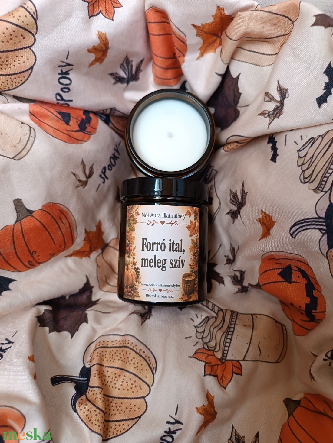 Őszi feliratos szójaviasz illatgyertya 180ml (többféle illat) - otthon & életmód - gyertya, illat, aroma - gyertya - Meska.hu