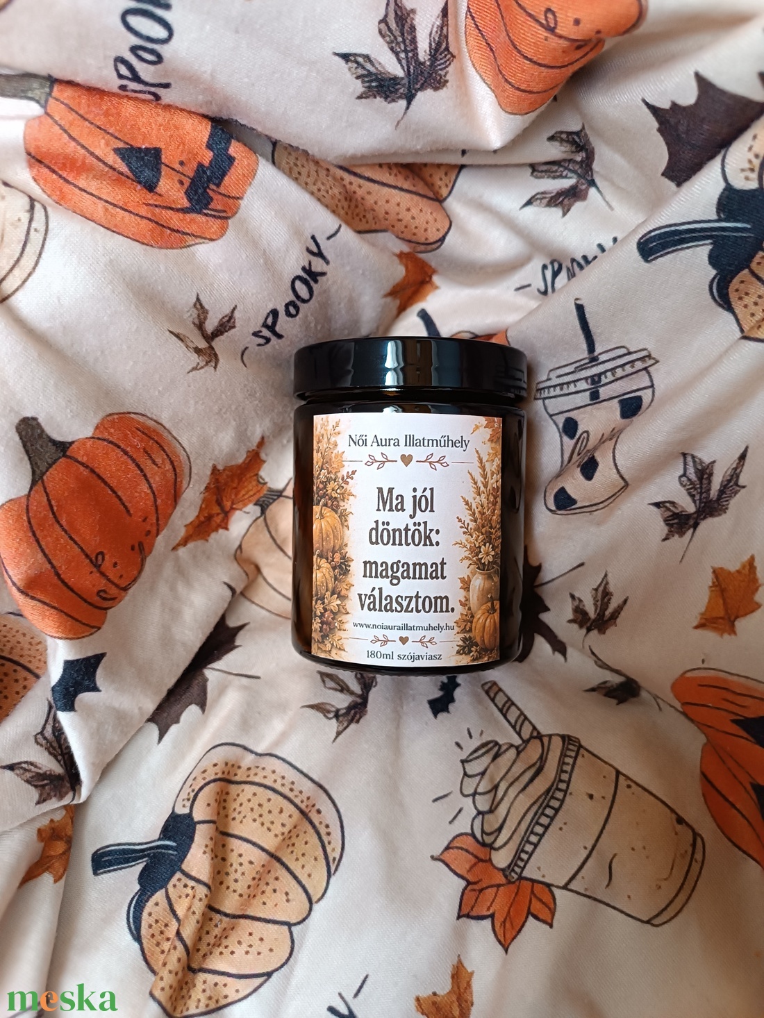 Őszi feliratos szójaviasz illatgyertya 180ml (többféle illat) - otthon & életmód - gyertya, illat, aroma - gyertya - Meska.hu