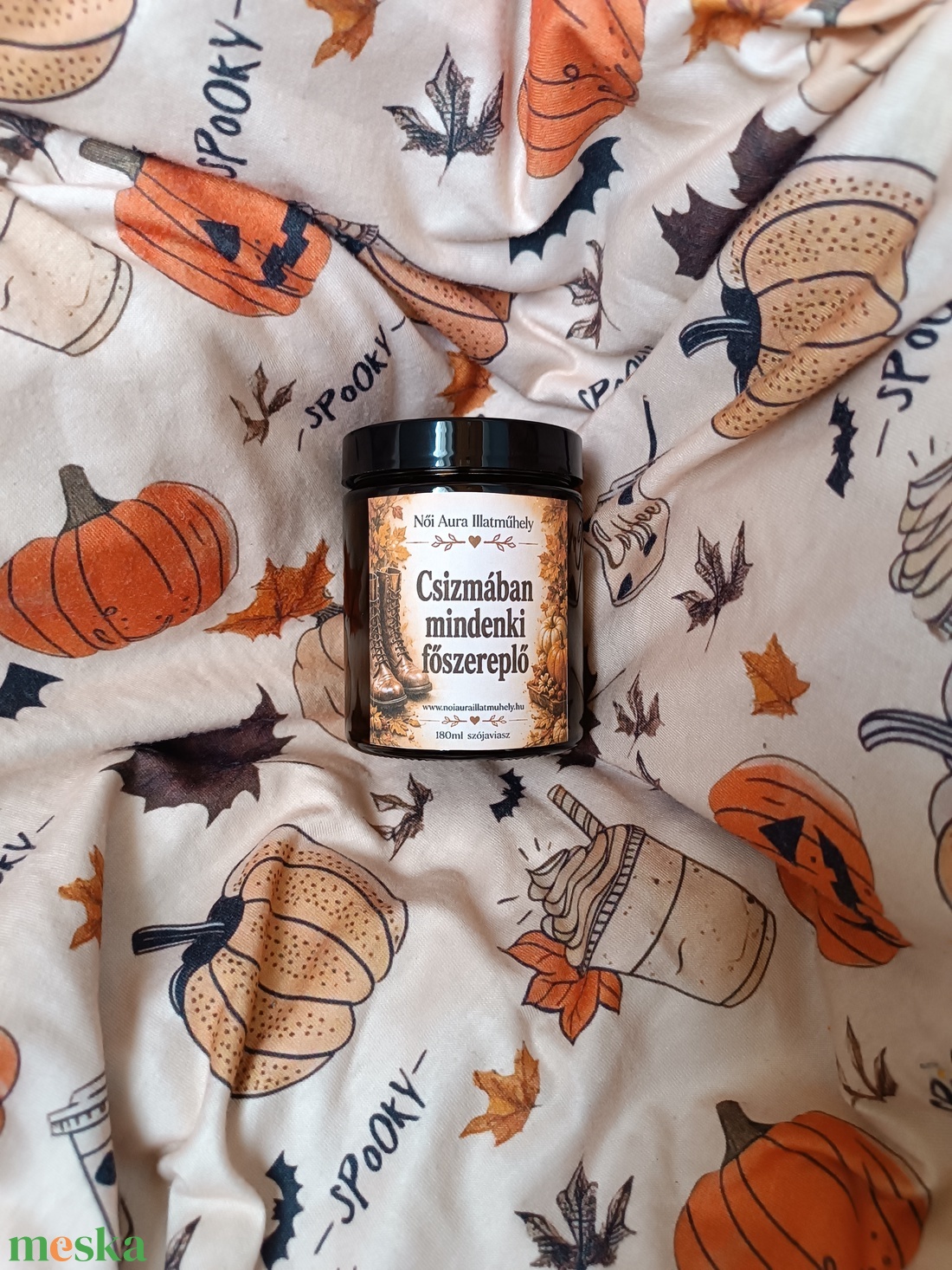 Őszi feliratos szójaviasz illatgyertya 180ml (többféle illat) - otthon & életmód - gyertya, illat, aroma - gyertya - Meska.hu