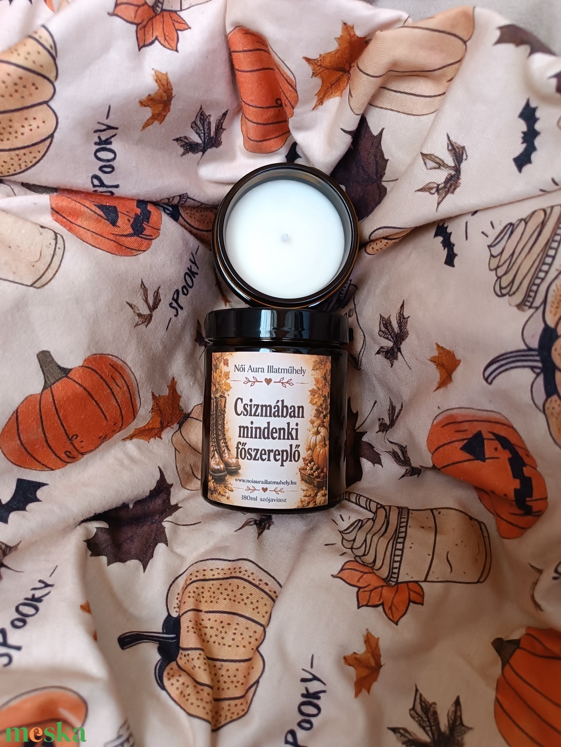 Őszi feliratos szójaviasz illatgyertya 180ml (többféle illat) - otthon & életmód - gyertya, illat, aroma - gyertya - Meska.hu