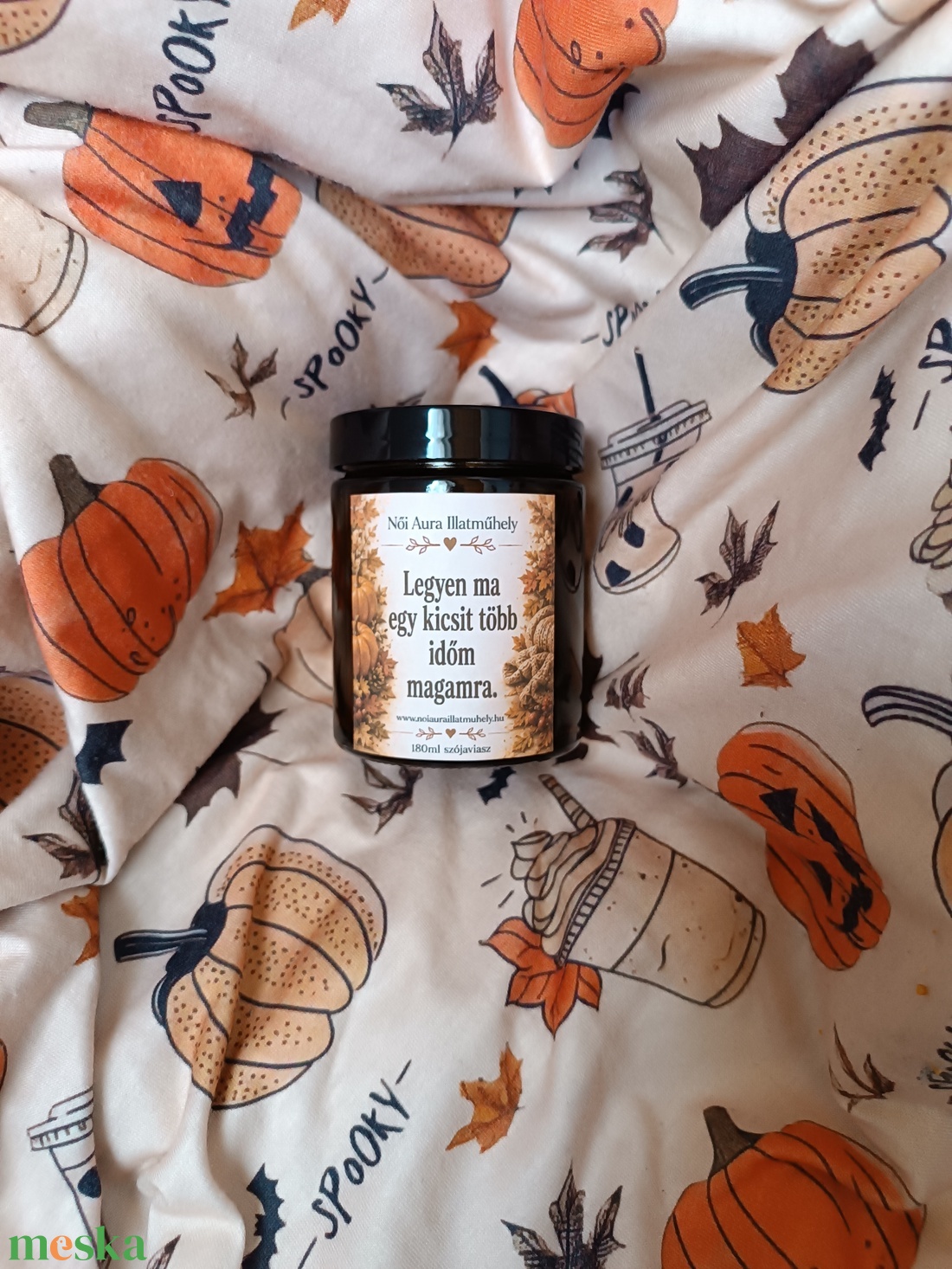 Őszi feliratos szójaviasz illatgyertya 180ml (többféle illat) - otthon & életmód - gyertya, illat, aroma - gyertya - Meska.hu