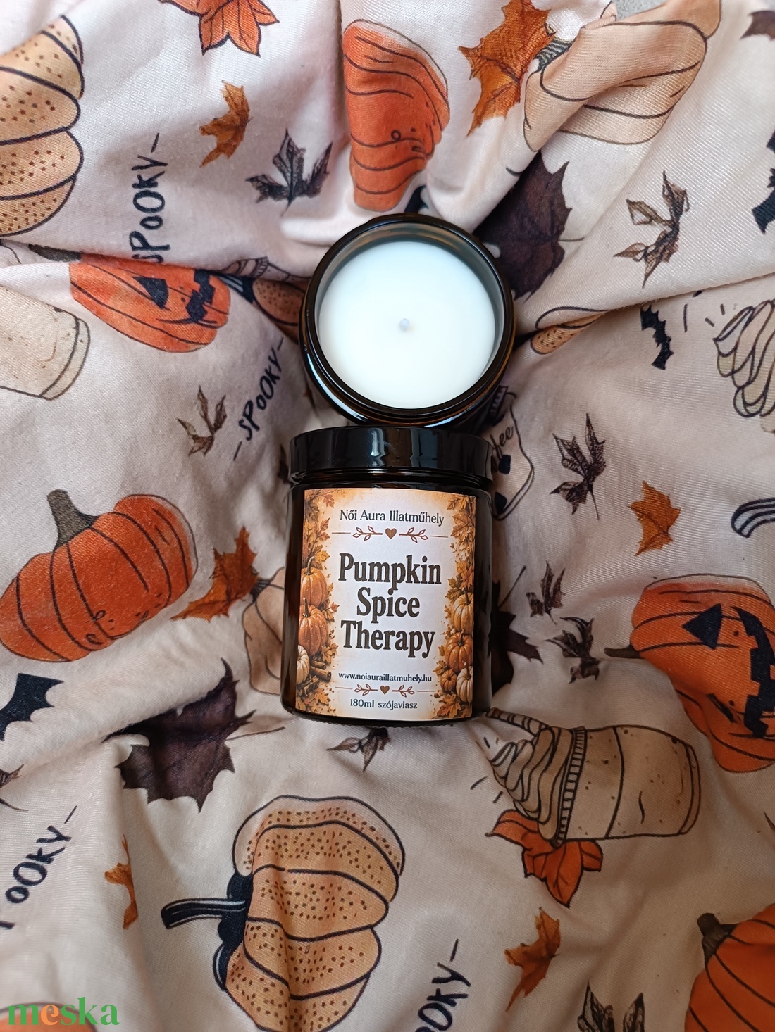 Őszi feliratos szójaviasz illatgyertya 180ml (többféle illat) - otthon & életmód - gyertya, illat, aroma - gyertya - Meska.hu