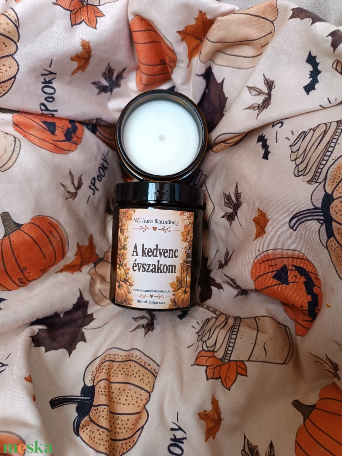 Őszi feliratos szójaviasz illatgyertya 180ml (többféle illat) - otthon & életmód - gyertya, illat, aroma - gyertya - Meska.hu